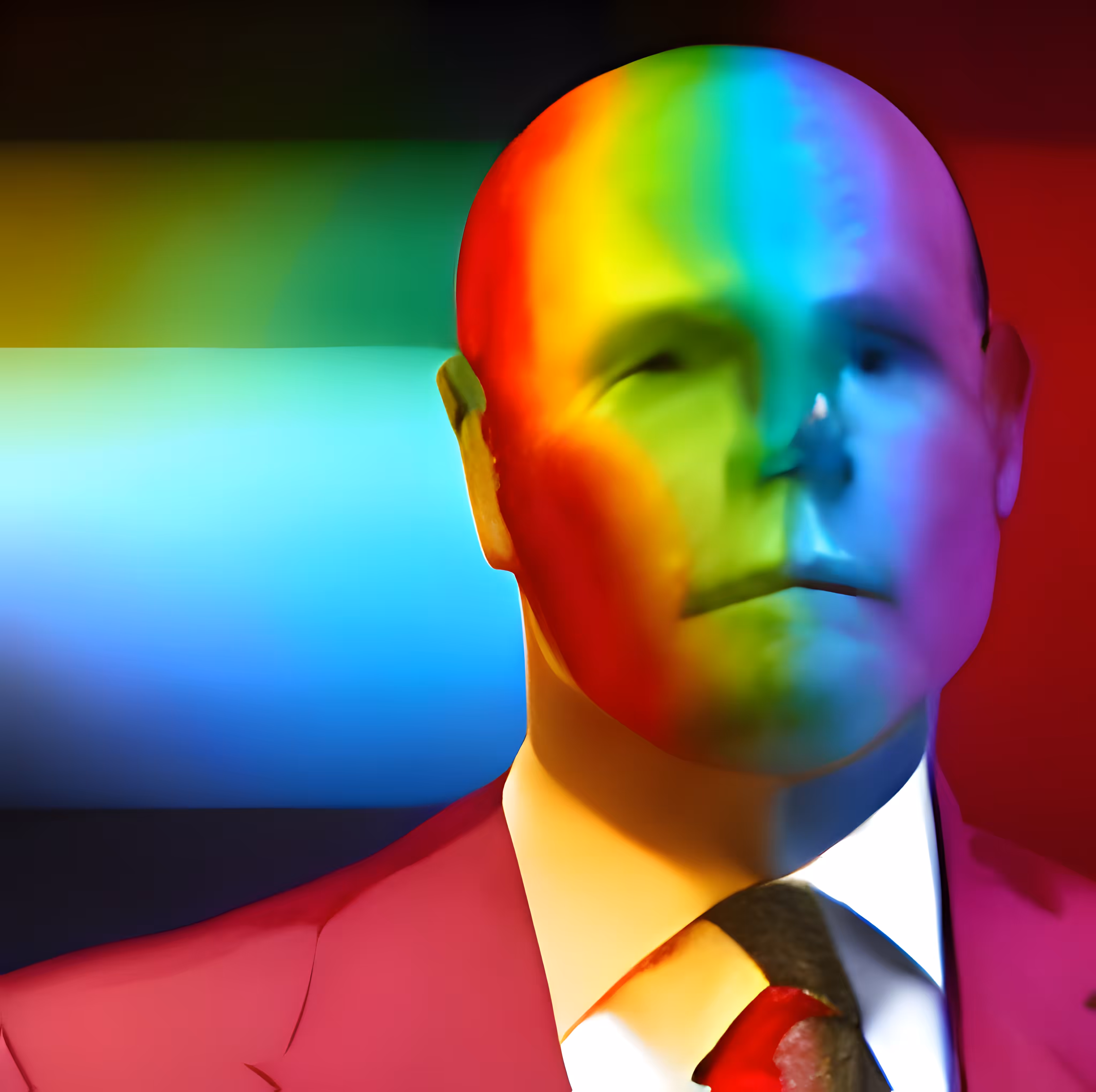 Rainbow Face Russian Politician