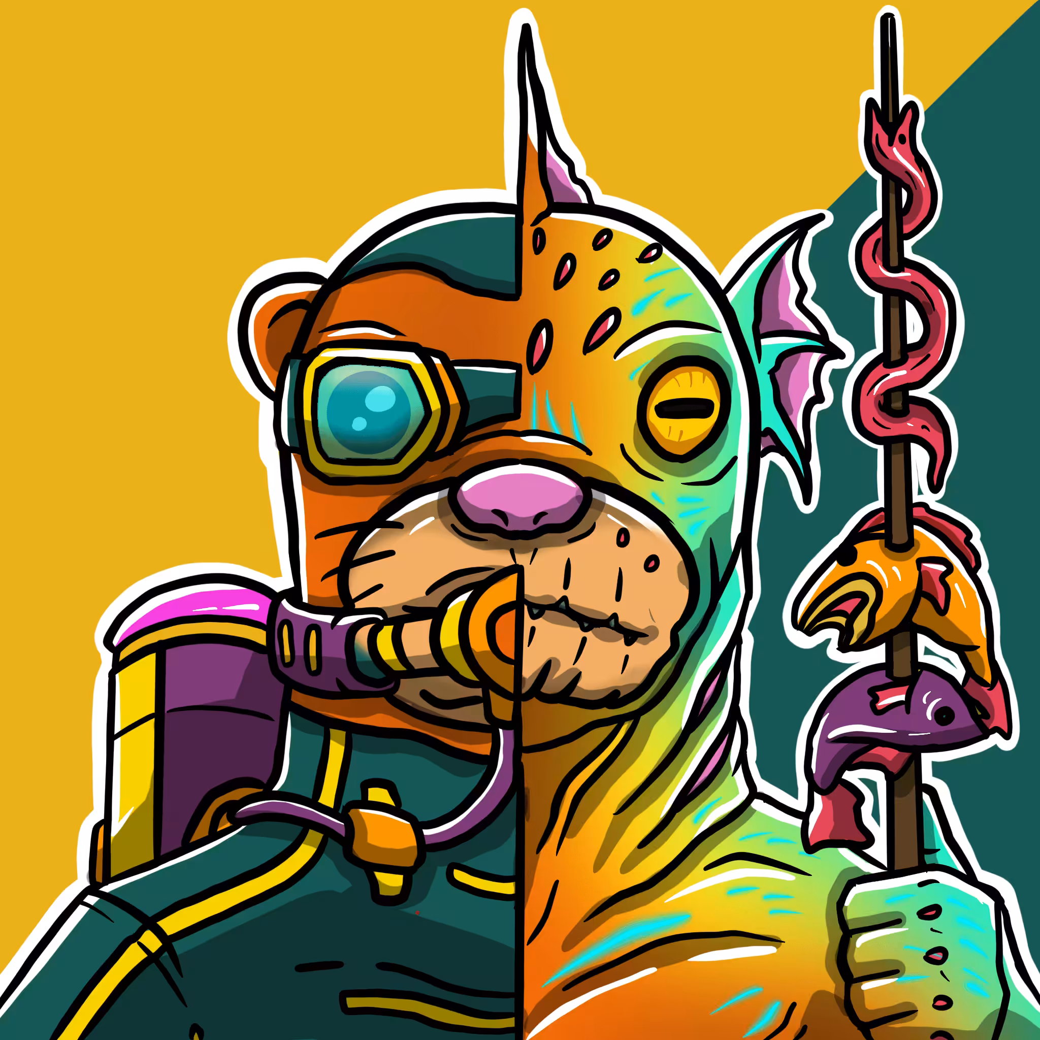 Mirror Zoo: Otter / Fisherman (rare)