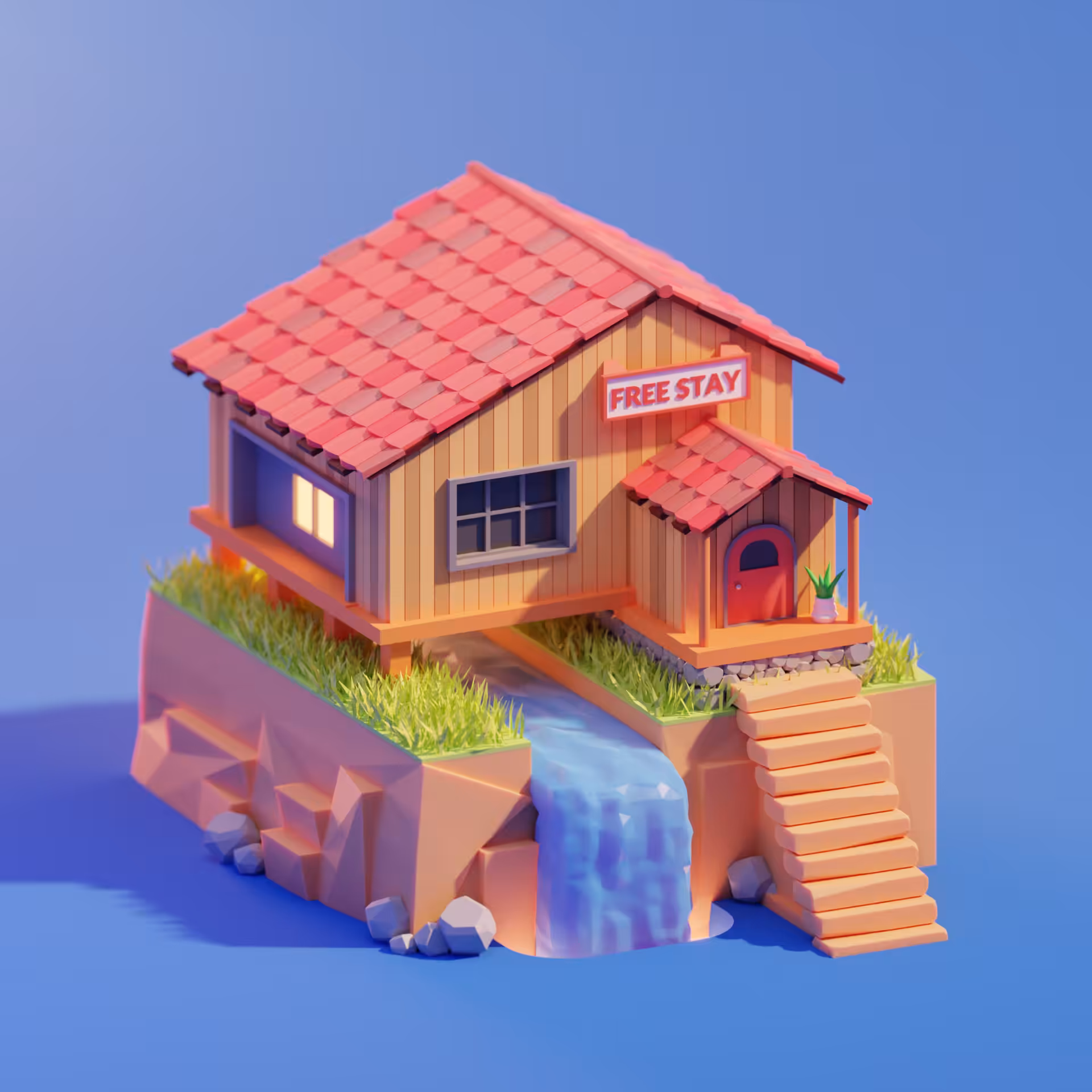 Waterfall house