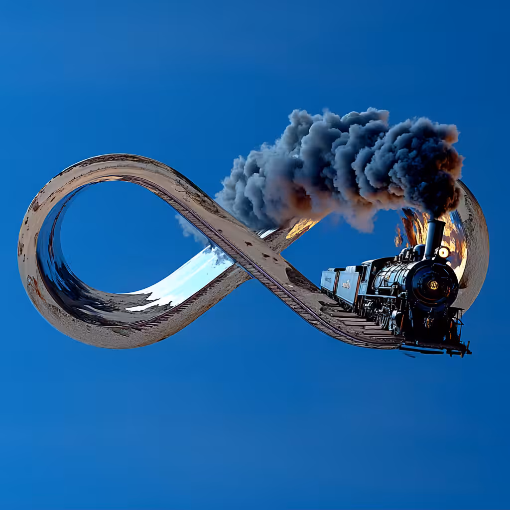 locomotive steam engine Raw AI ∞ innside the eternalEcho