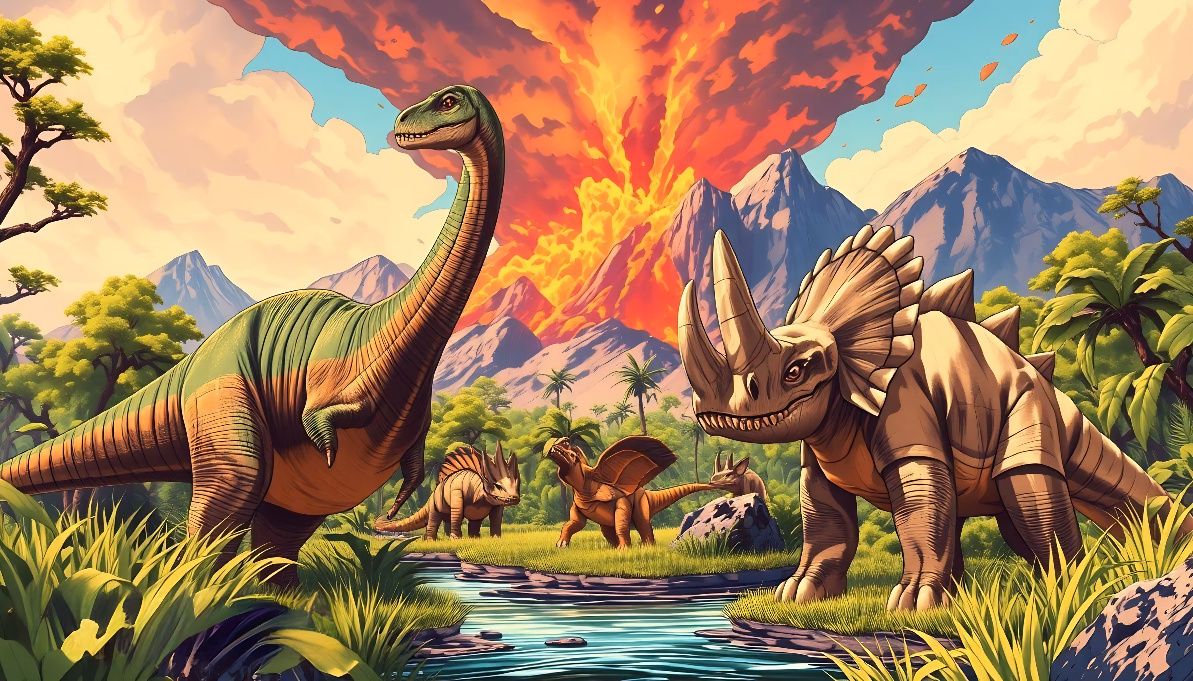 Diplodocus & Triceratops