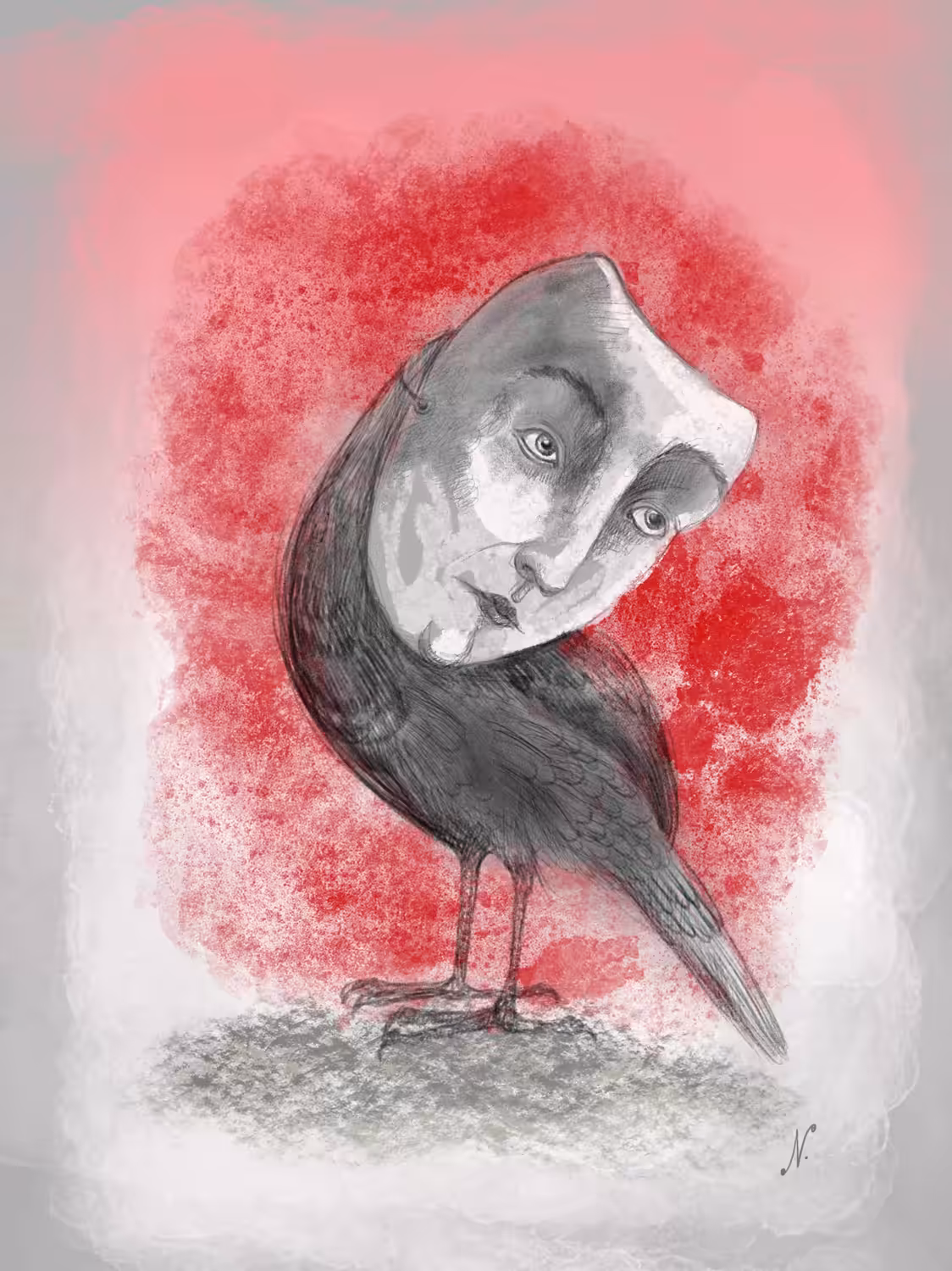 A bird with a face