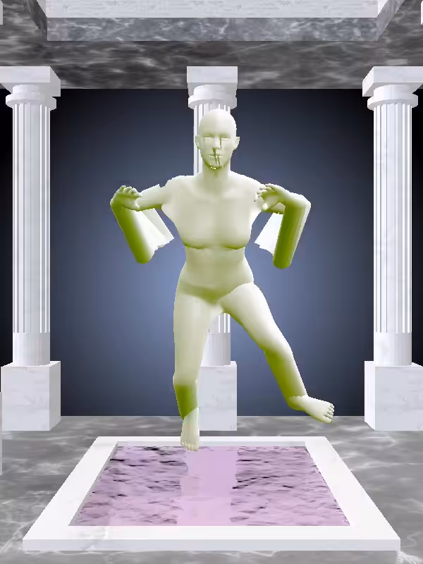 HeavenComputer: The Treading Water Matte Green Woman #2194