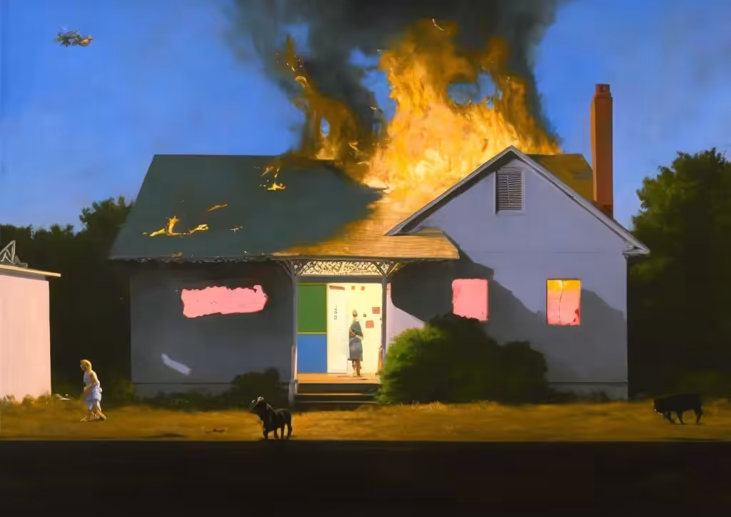 quiet sky/burning house