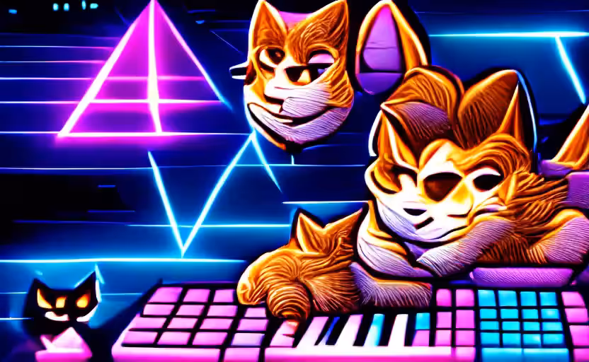 Synthwave Cats