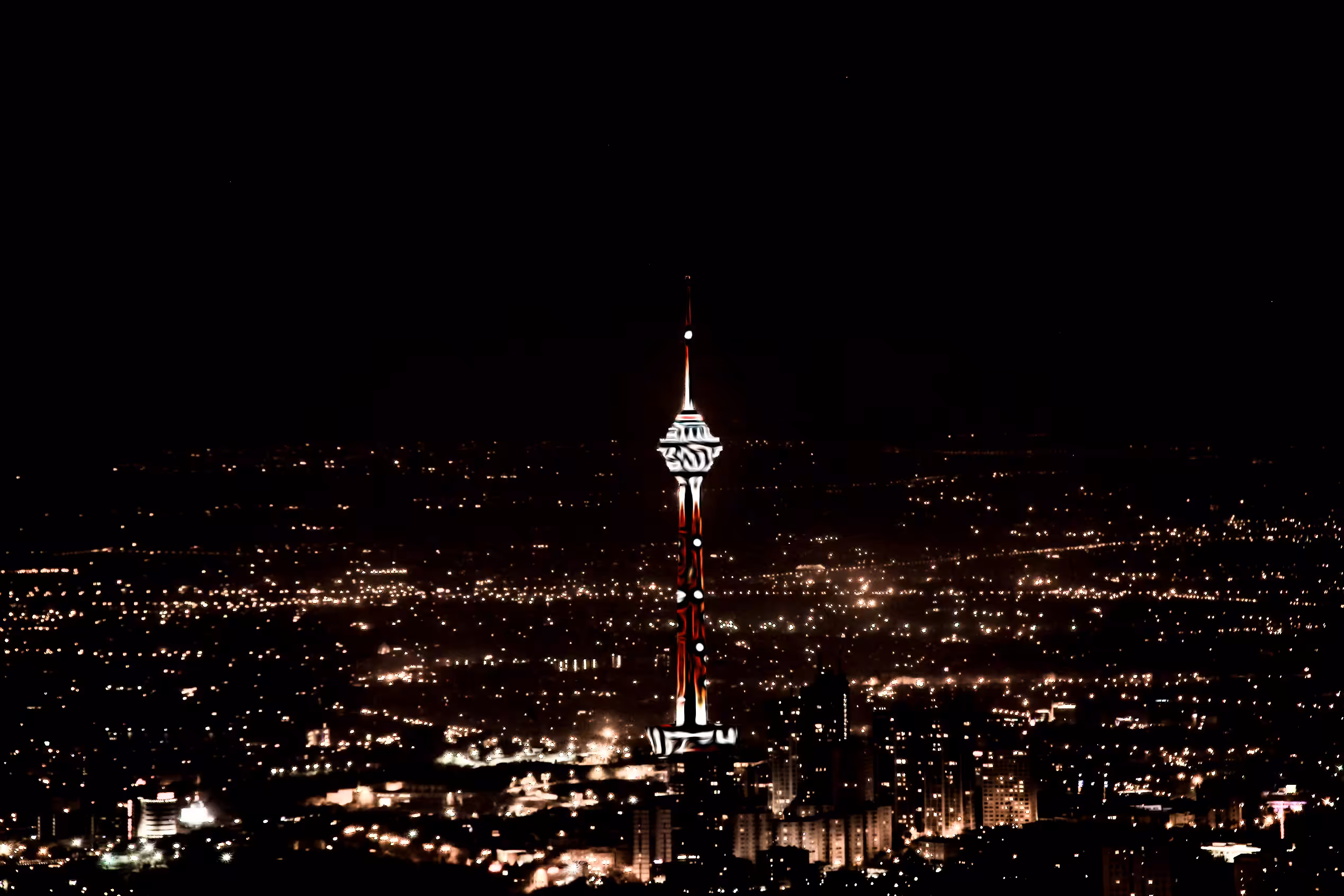 Milad Tower as a Line of Light