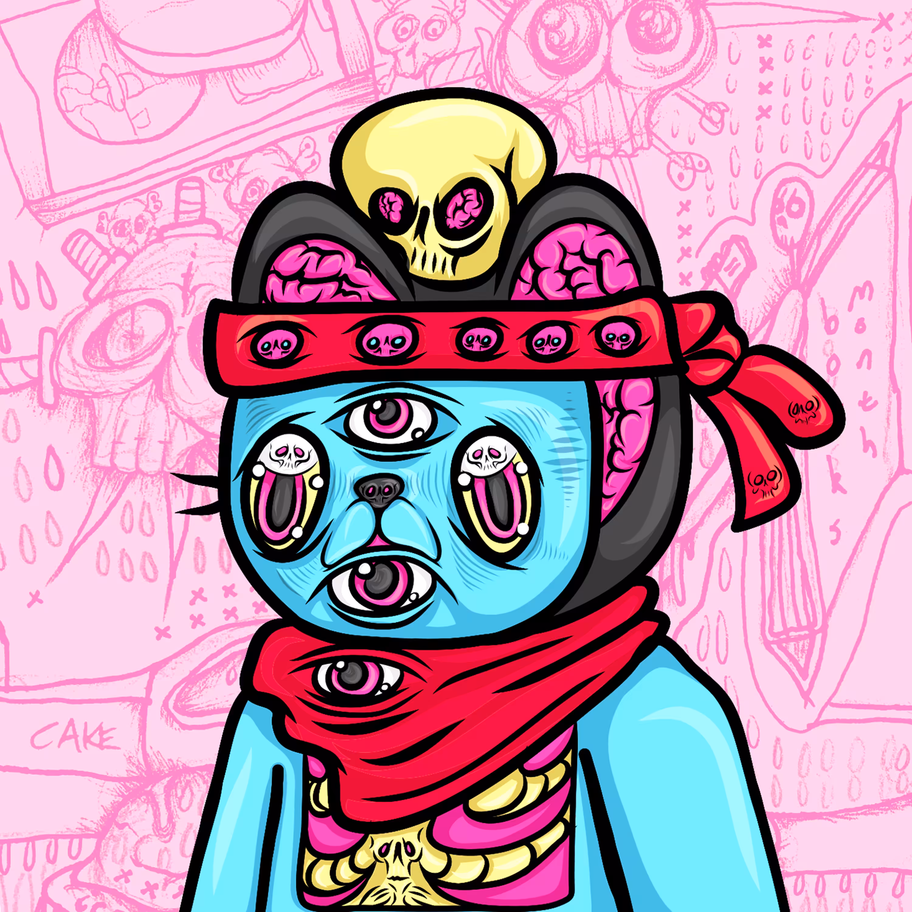 Cake'd Cool Cat #6083 - Mind Ninja