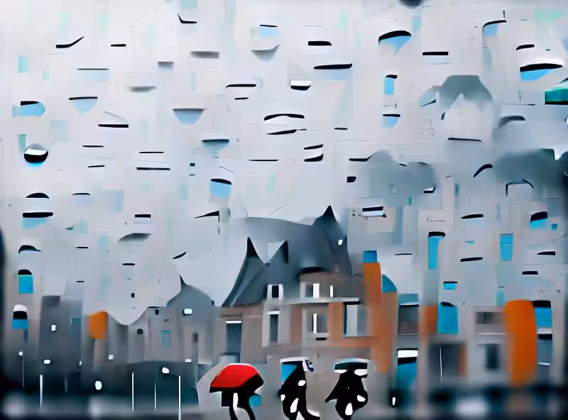 A rainy day in Belgium in a minimalistic style.