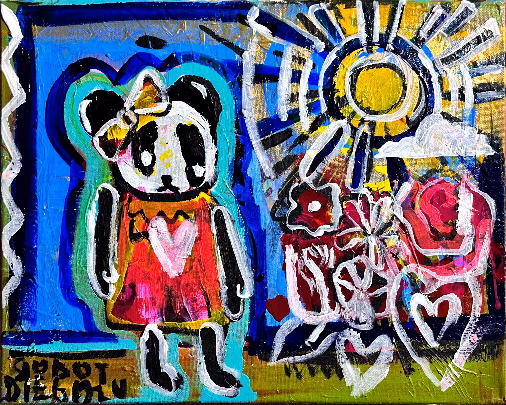 Panda in her garden 