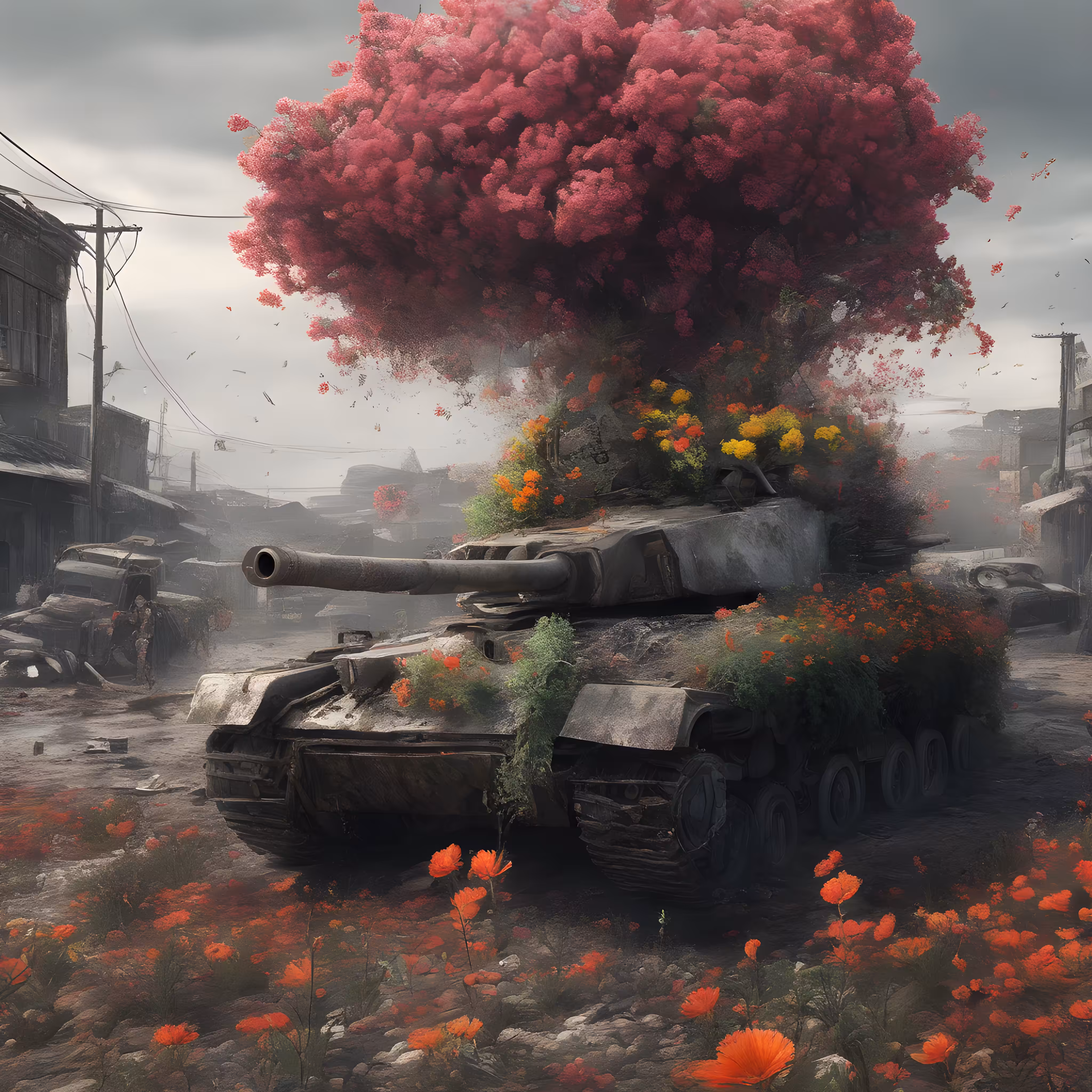 "Floral Conquest: Tank of Blooms"
