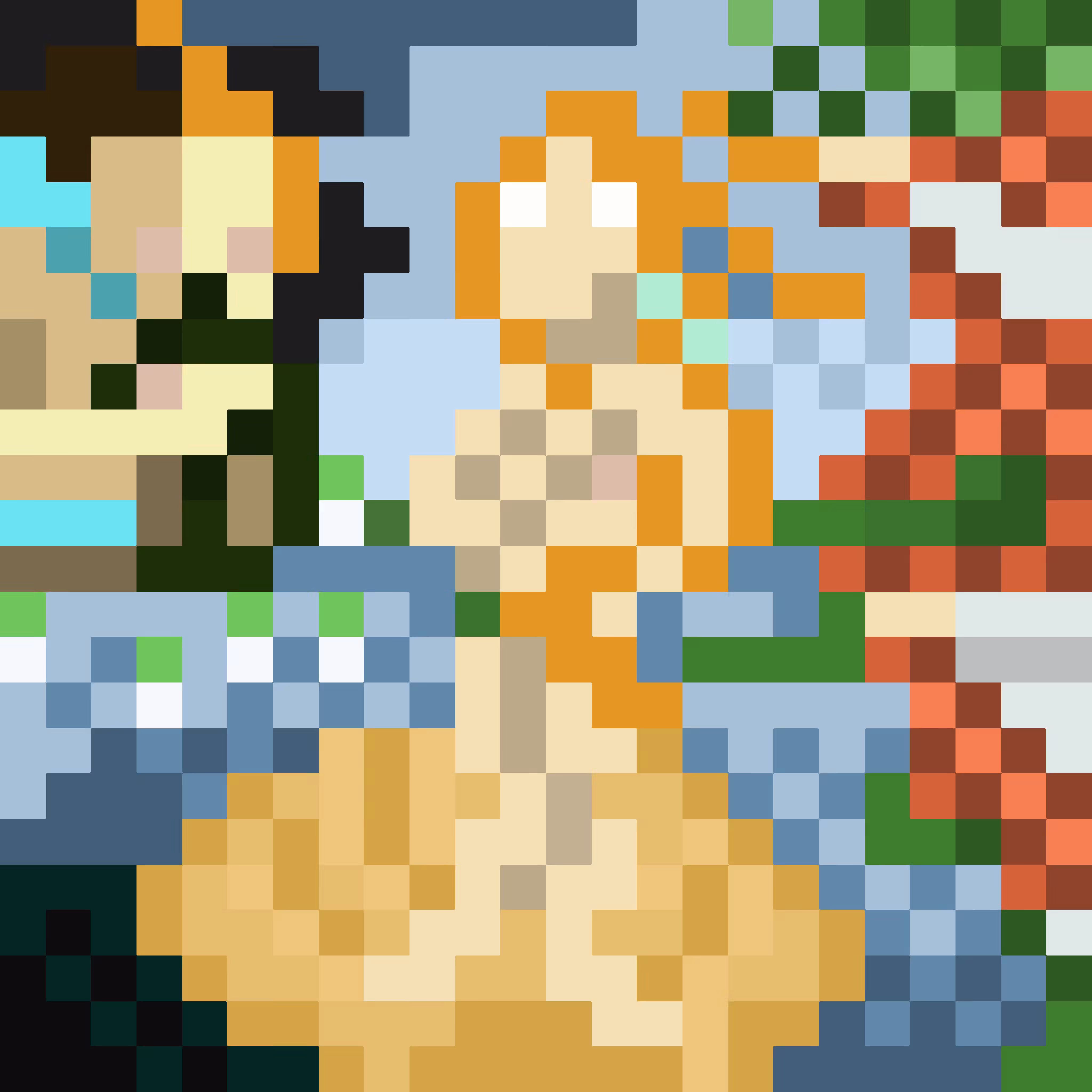 Statics: The Teeniest Botticelli - upscaled pixel art of "The Birth of Venus" by Sandro Botticelli