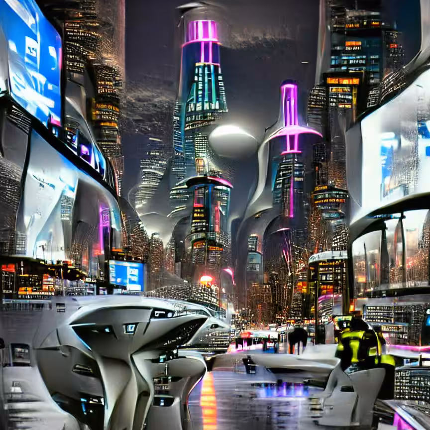 times square nyc futurist AI from my real photos