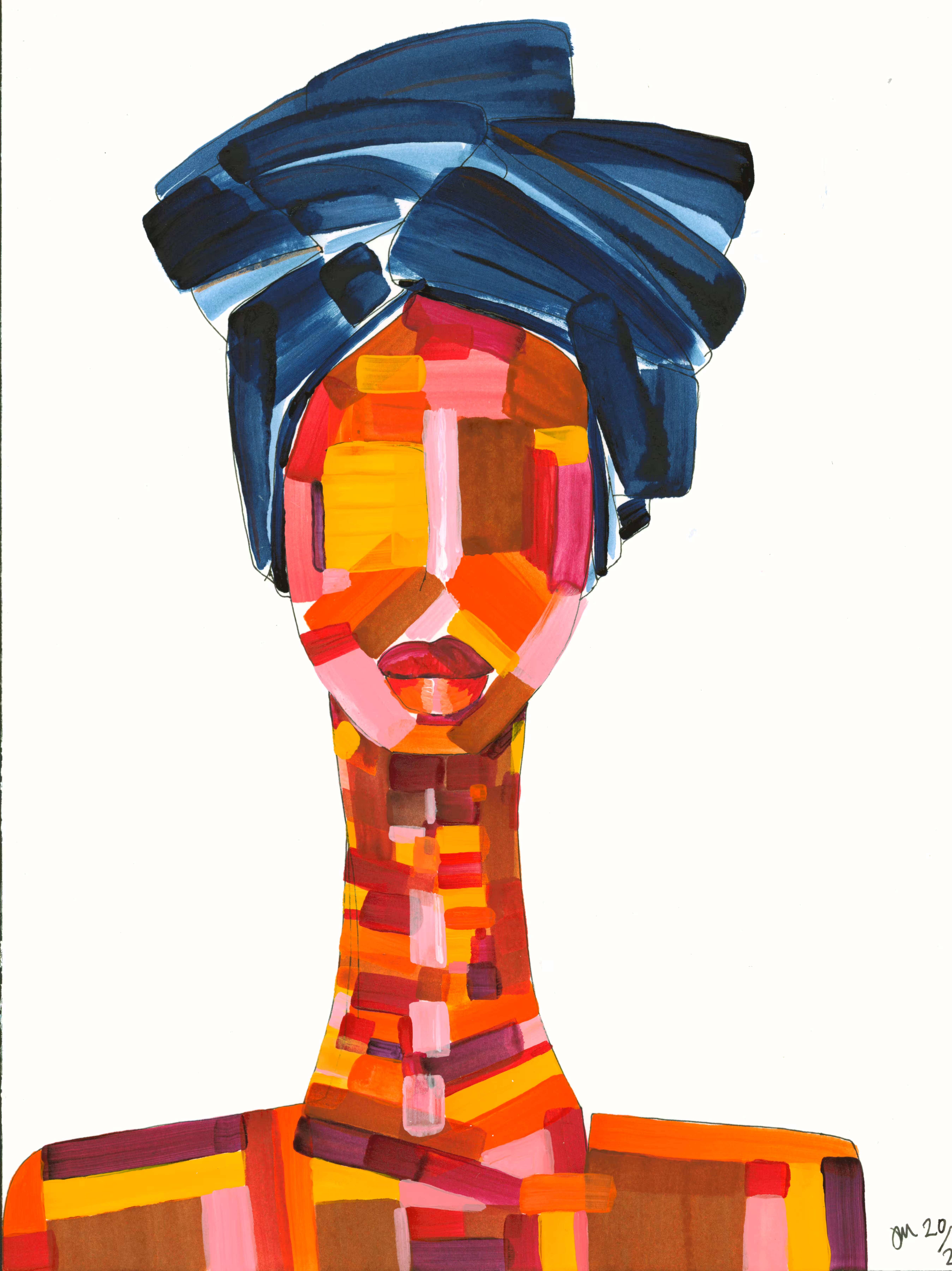 COLOR WRAPPED IN BLUE A HEAD WRAP