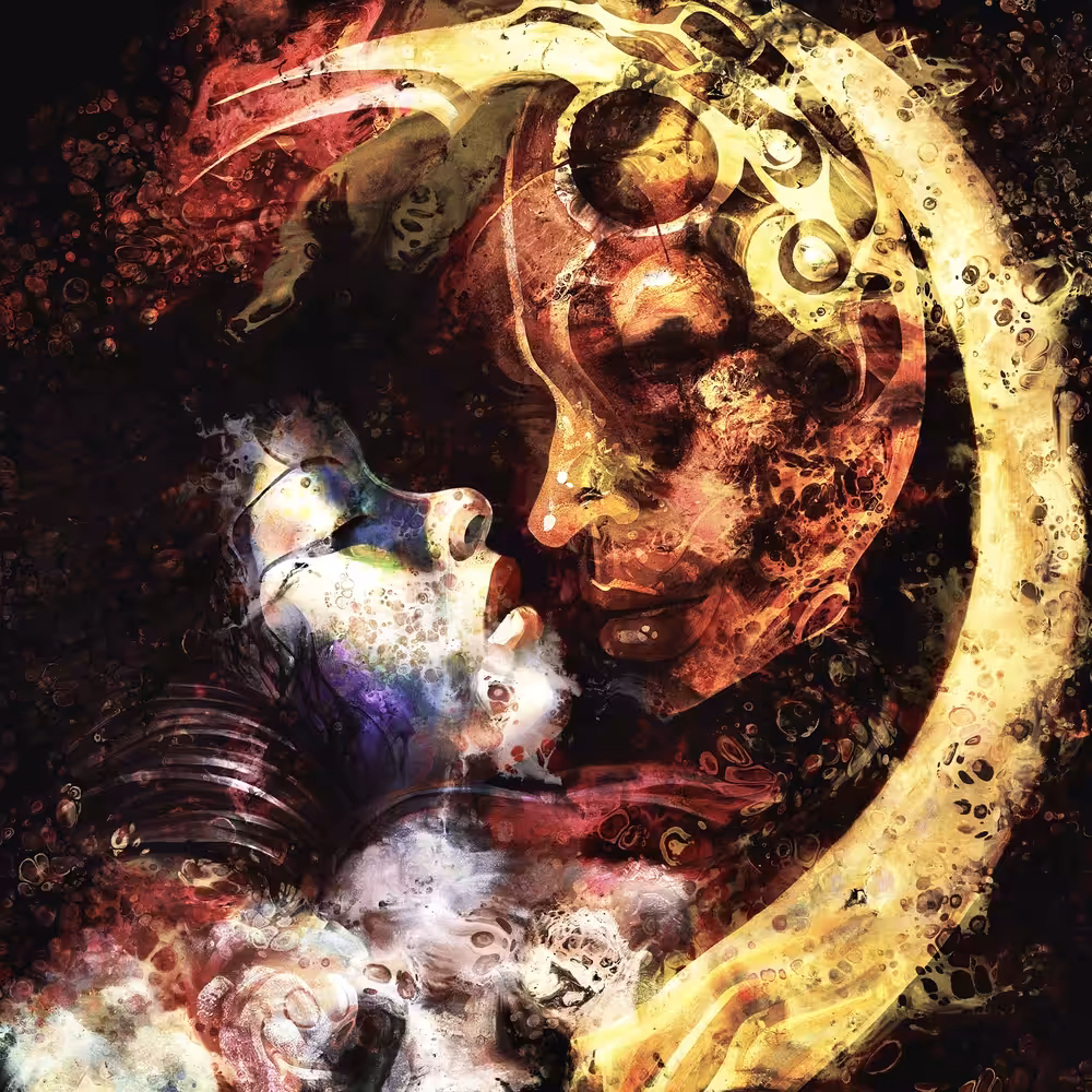 Soulmate, yin and yang, Acrylic Pour