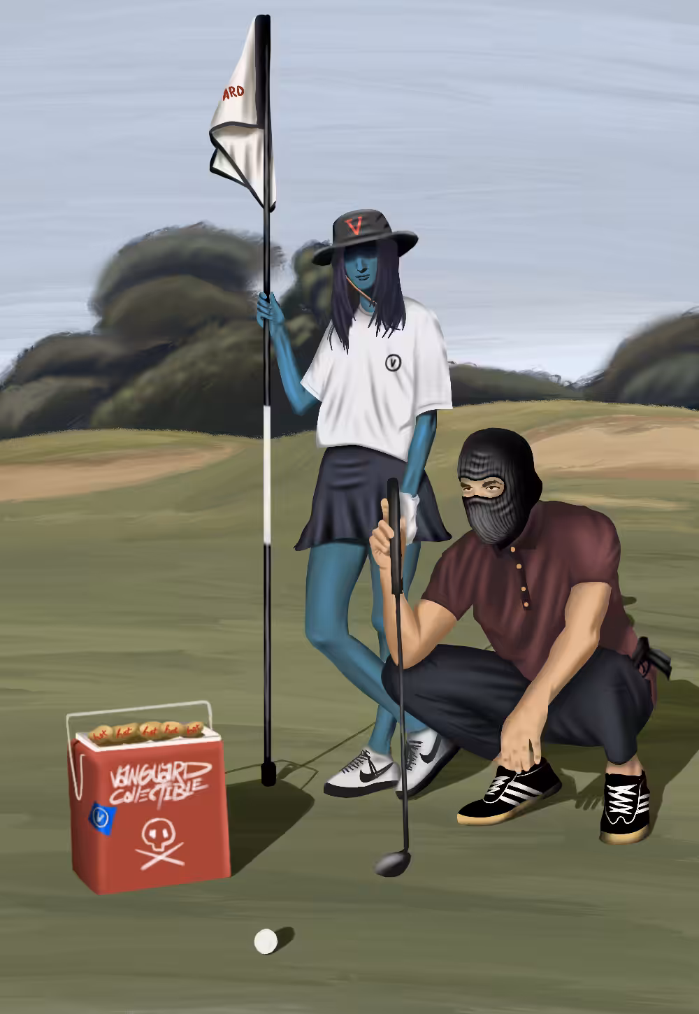 Familia on golf