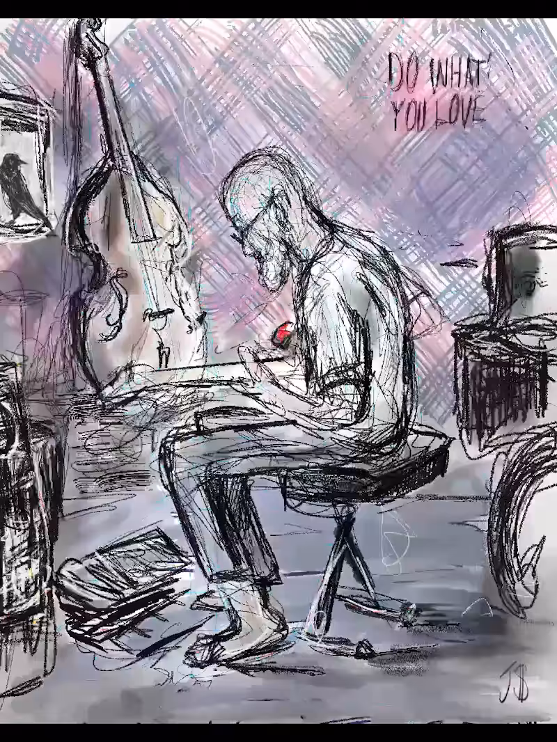 Max playing guitar at the Casa de los Cuervos