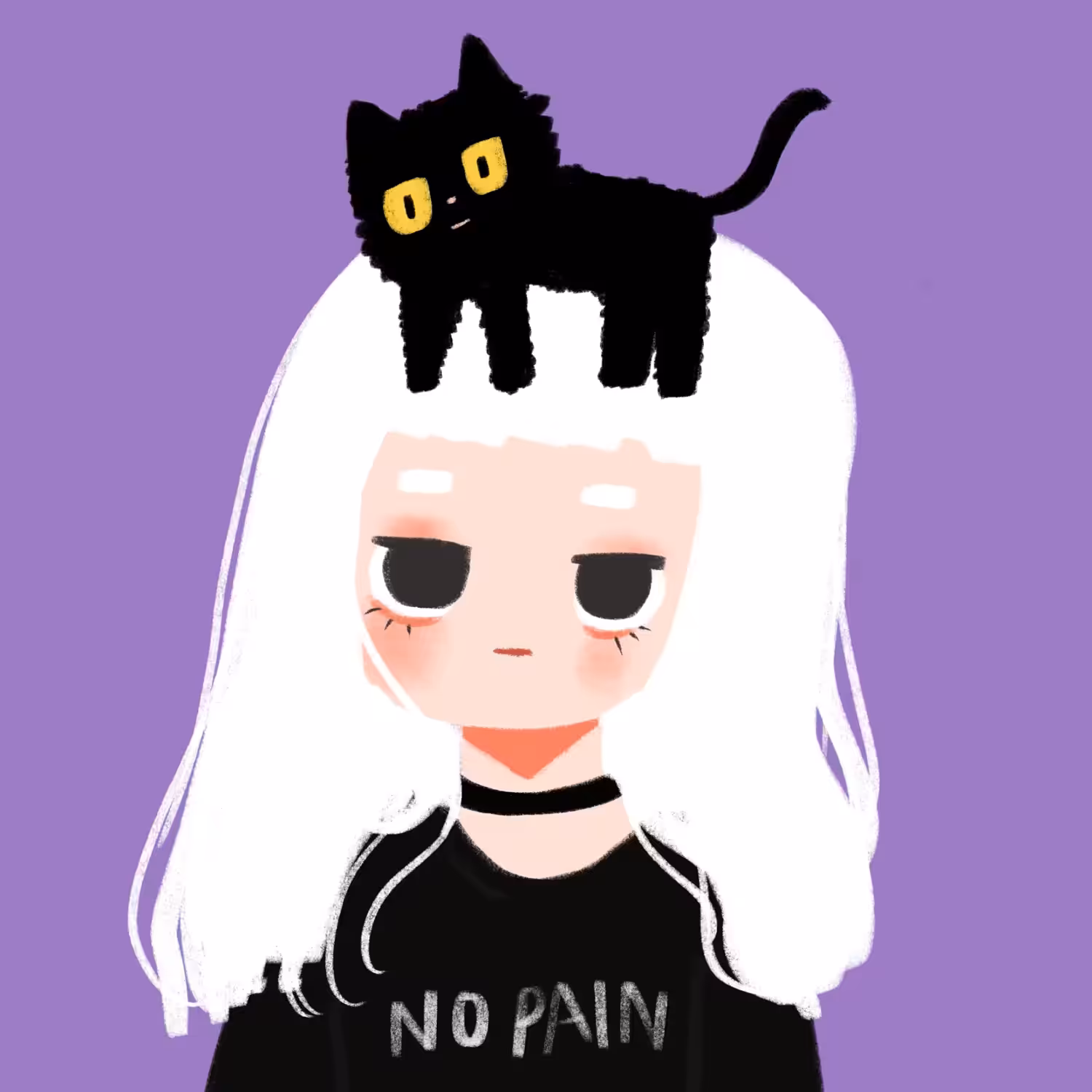 Ruru and her black cat
