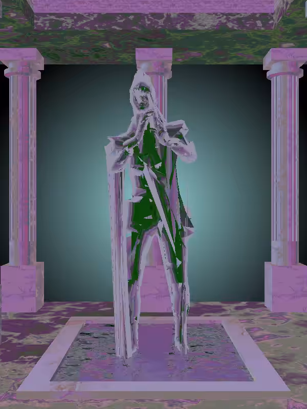 HeavenComputer: The Cheering Luminescent Chrome Woman #3786