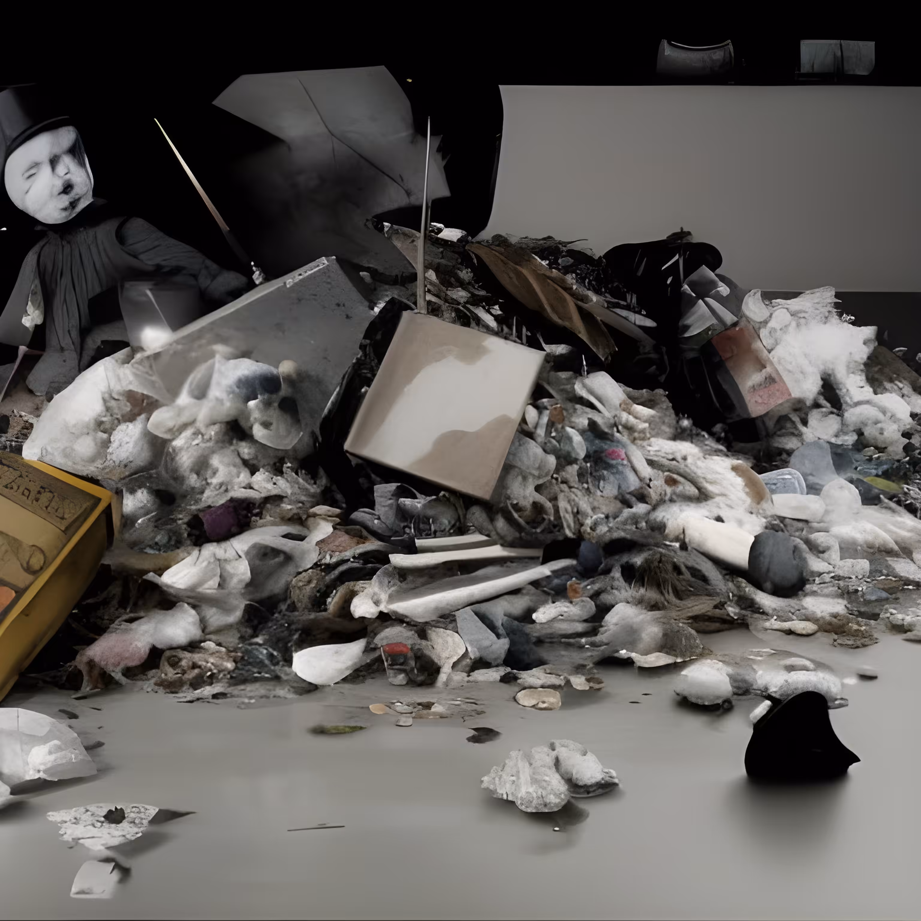 Still life of decommissioned trash