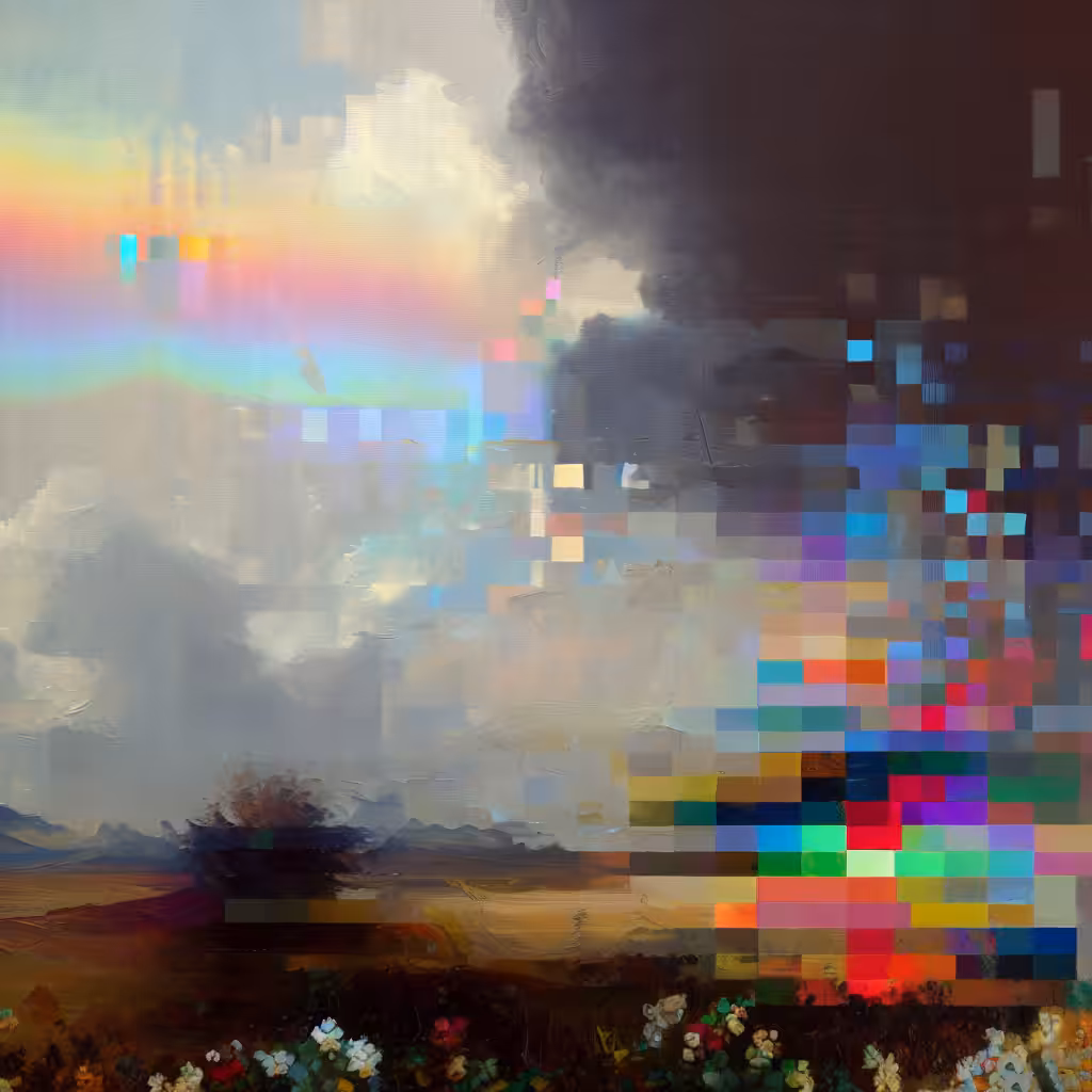 Rainbow Shadow Pixel Landscape | 1