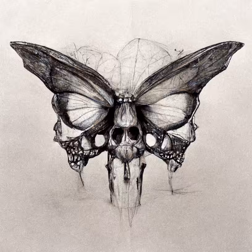 O.G. SPIRATOM - Butterfly Skullz 💀🦋 AI Concept Sketch for Ezra Igor 
