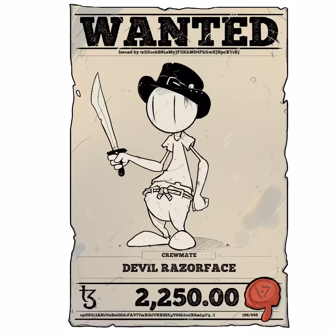 DEVIL RAZORFACE | TEZOS PIRATE 196/666