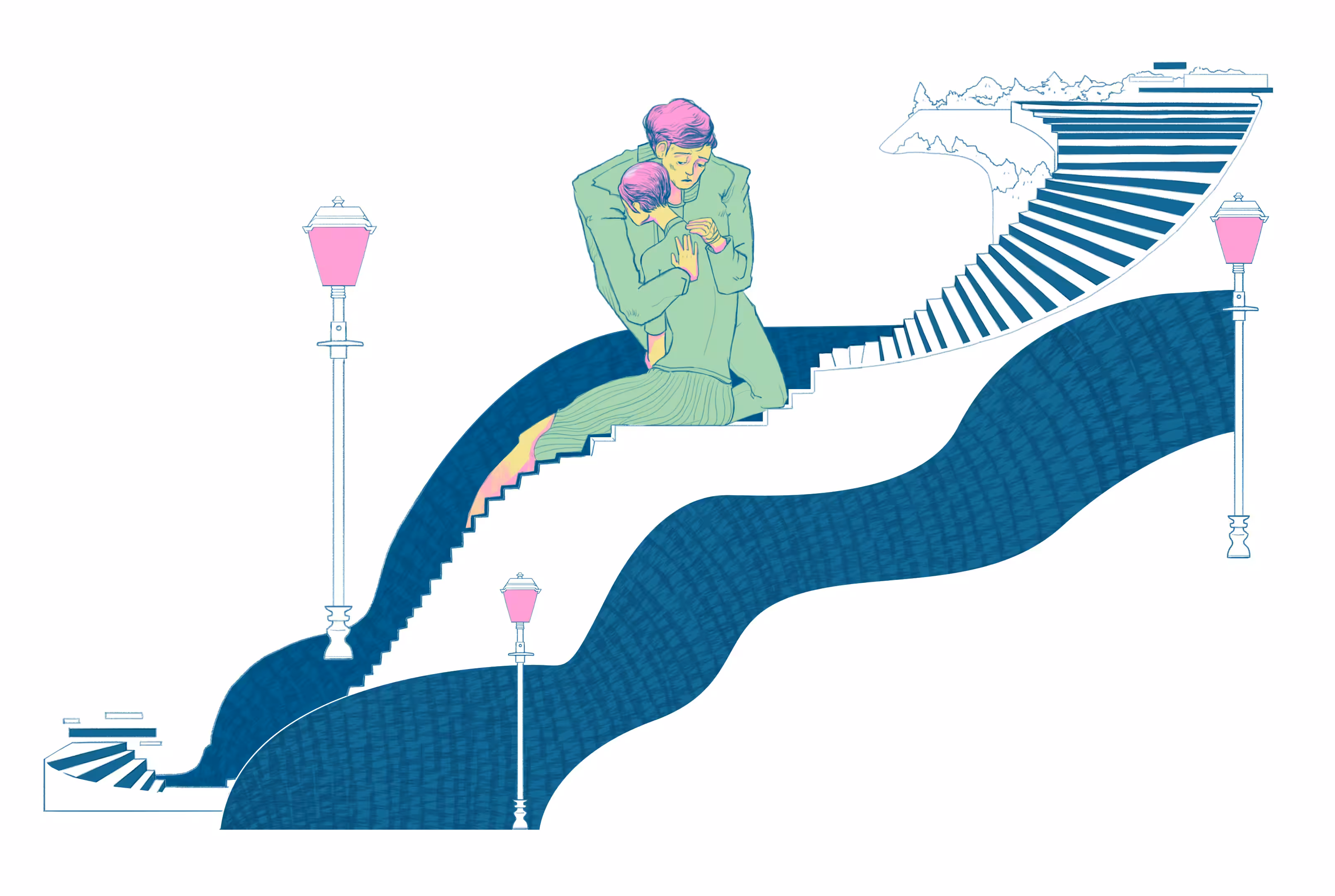 Love Story in a romance stair