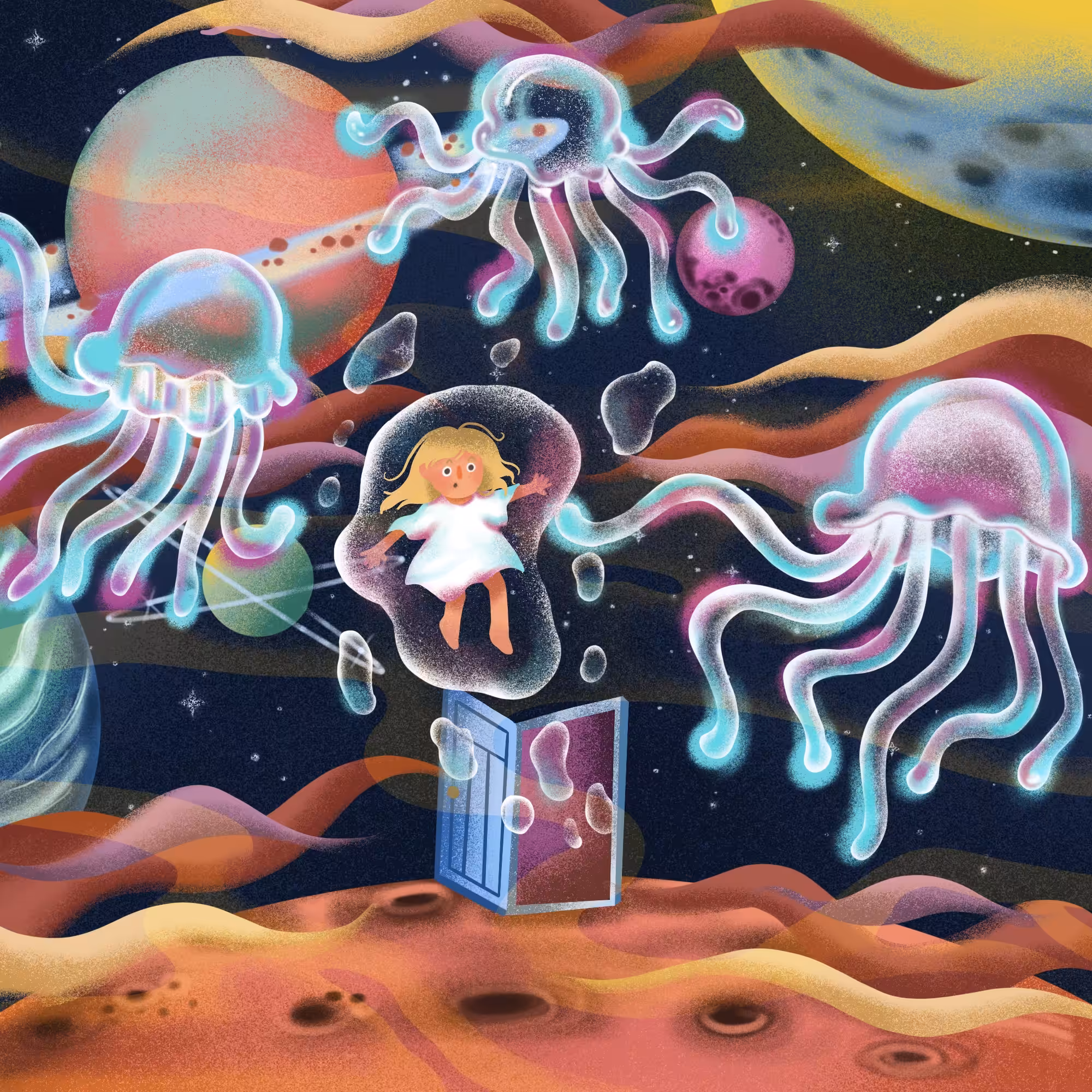 the dream with jellyfish 