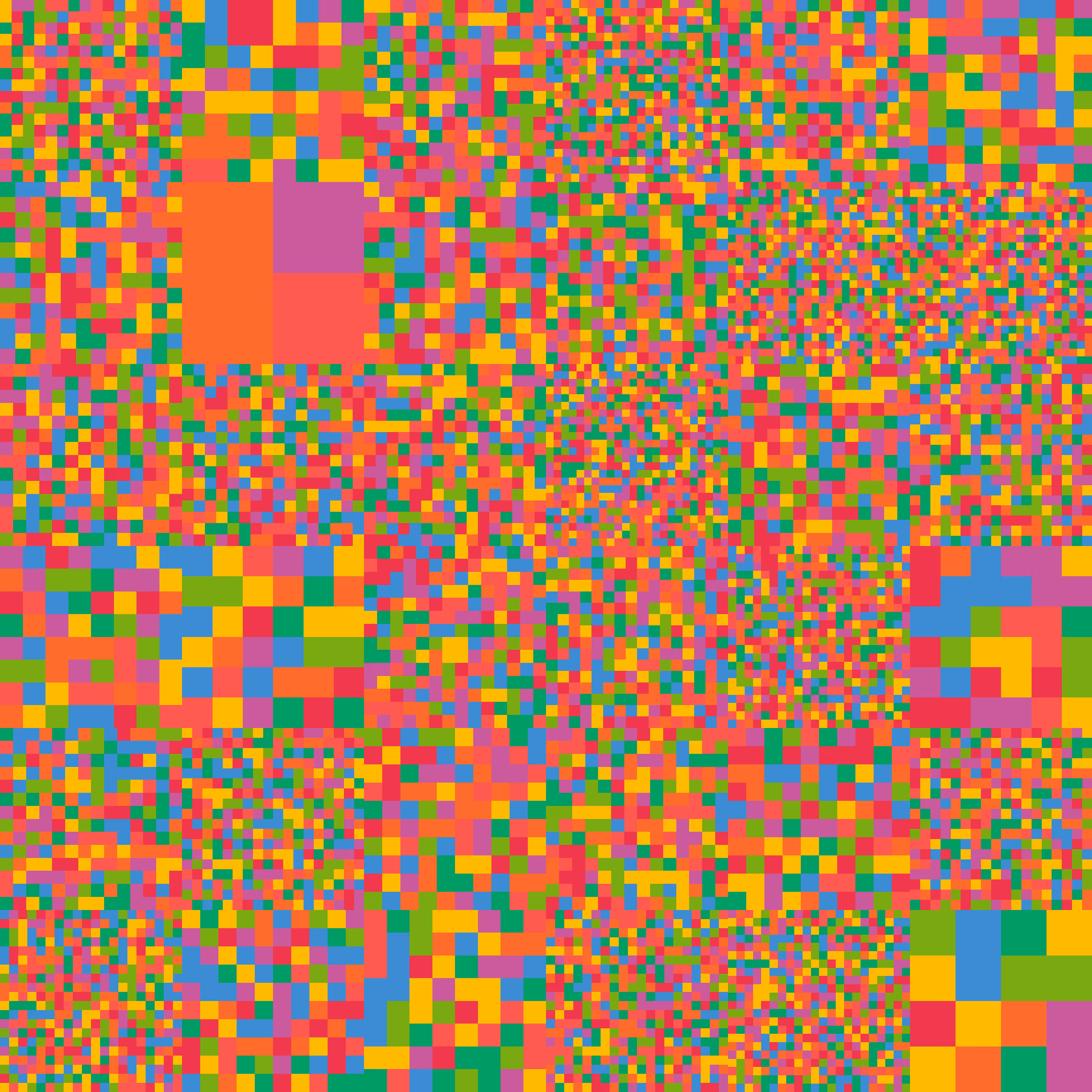 Eight colors in even divisions 4
