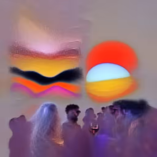 Abstract sunset party