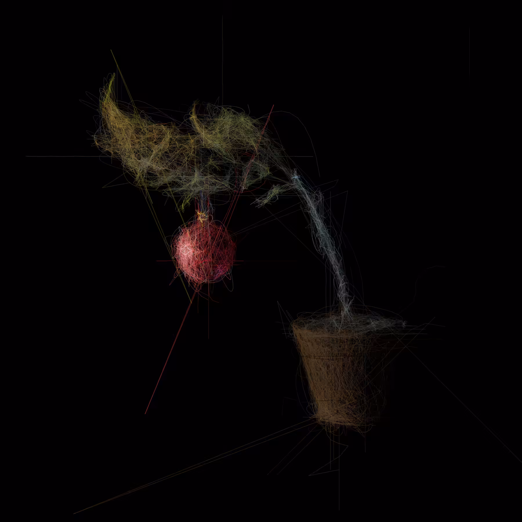 Pine Branch with a Red Ball I