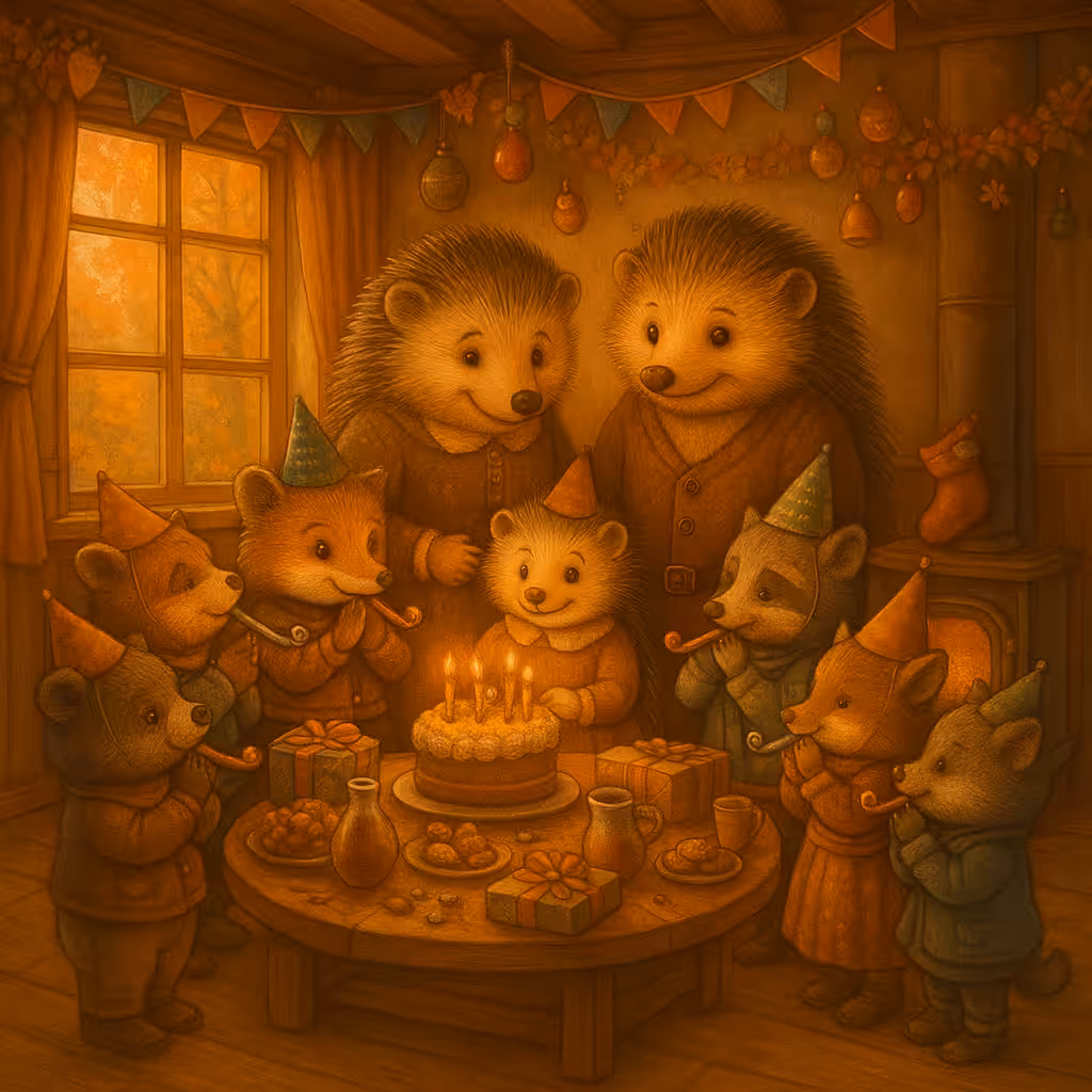 Hyrcanian Forest Baby Hedgehog Birthday Party Autumn