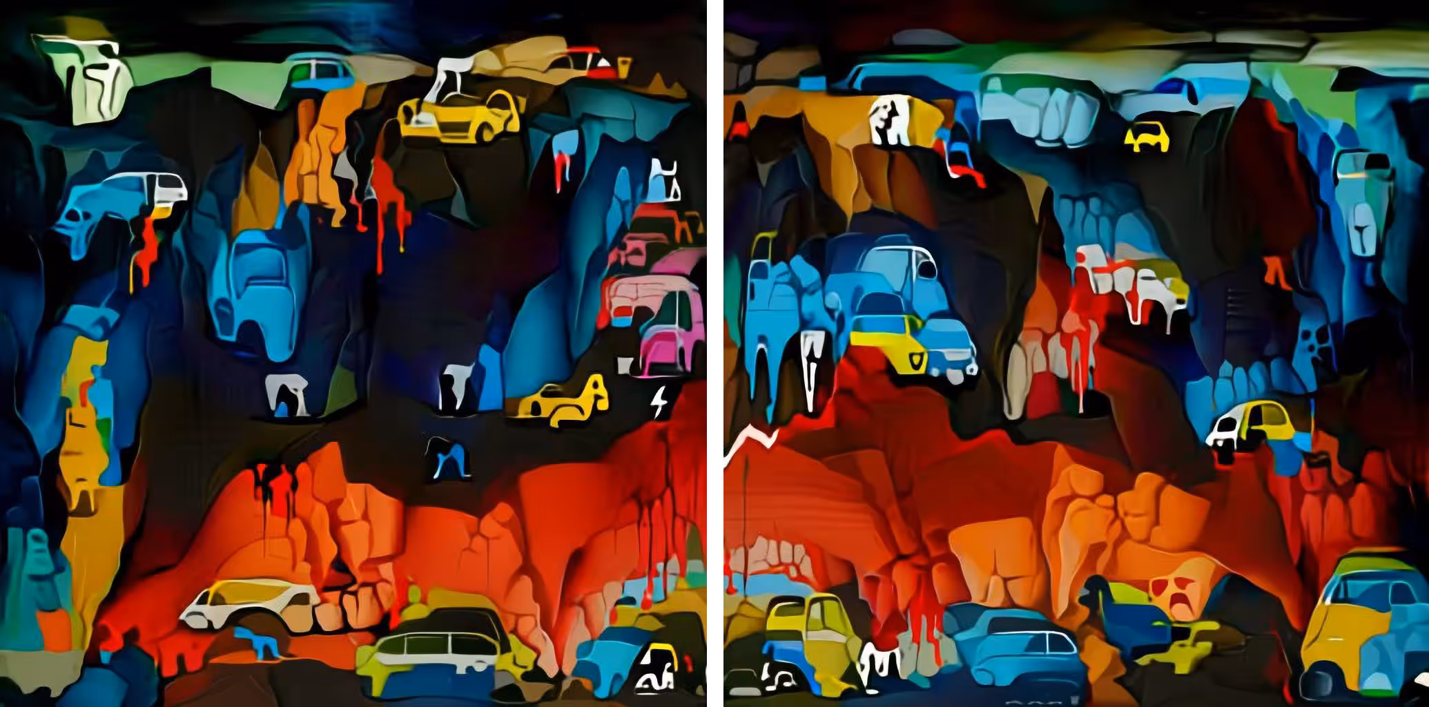 Cave Painting (22/03/2021) Diptych
