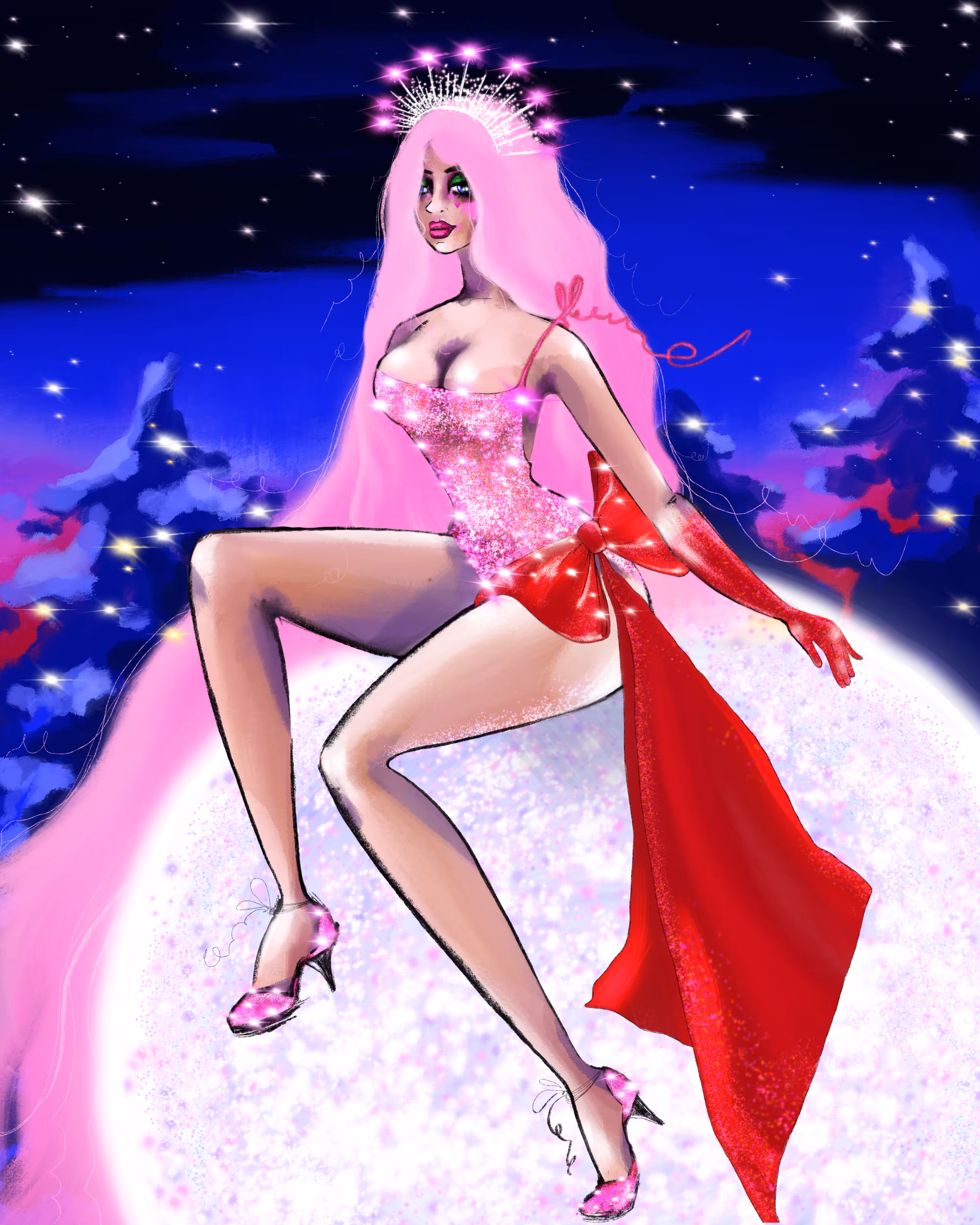 "Shine on this festive night"