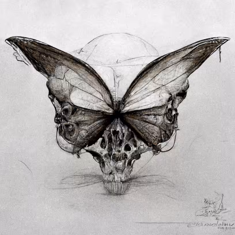 O.G. SPIRATOM - Butterfly Skullz 💀🦋 AI Concept Sketch for BirciBirci
