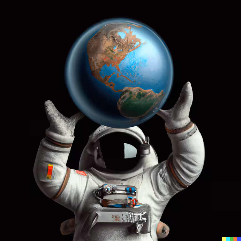 Astronaut Holding Earth 1
