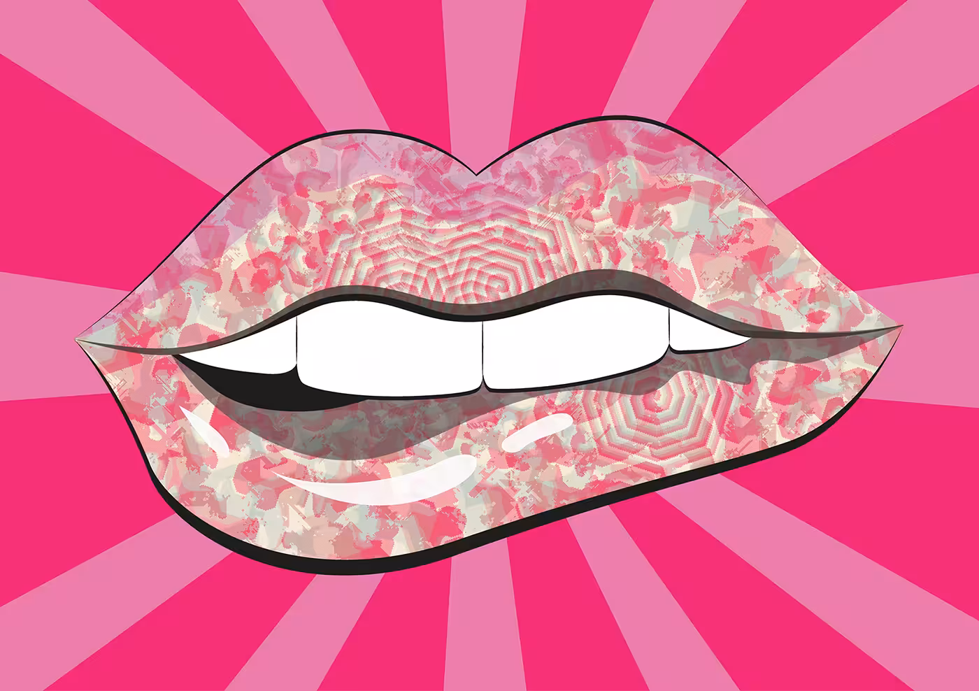 Pink Camouflage Lips