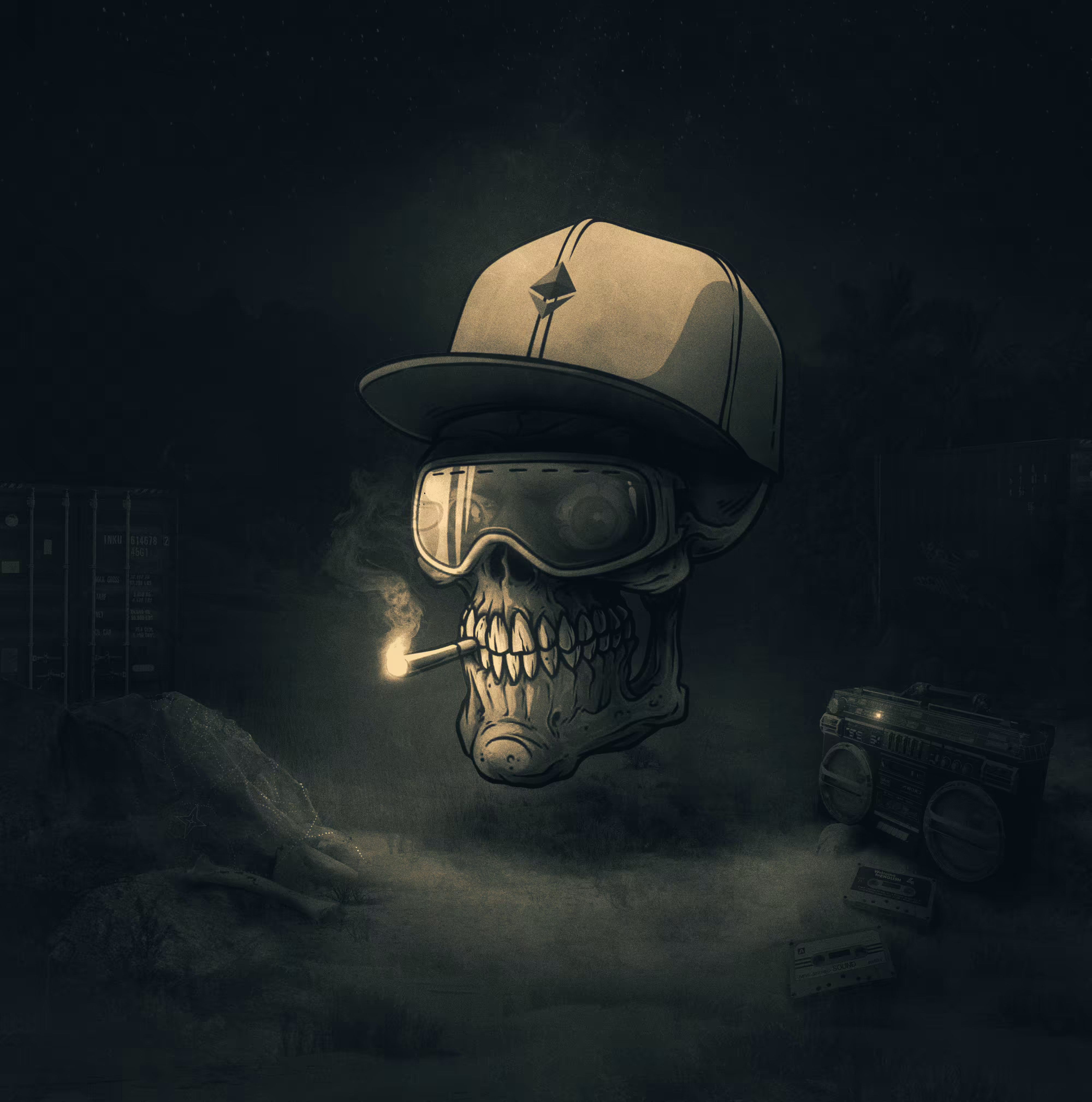 Dark Crazy Skull #63