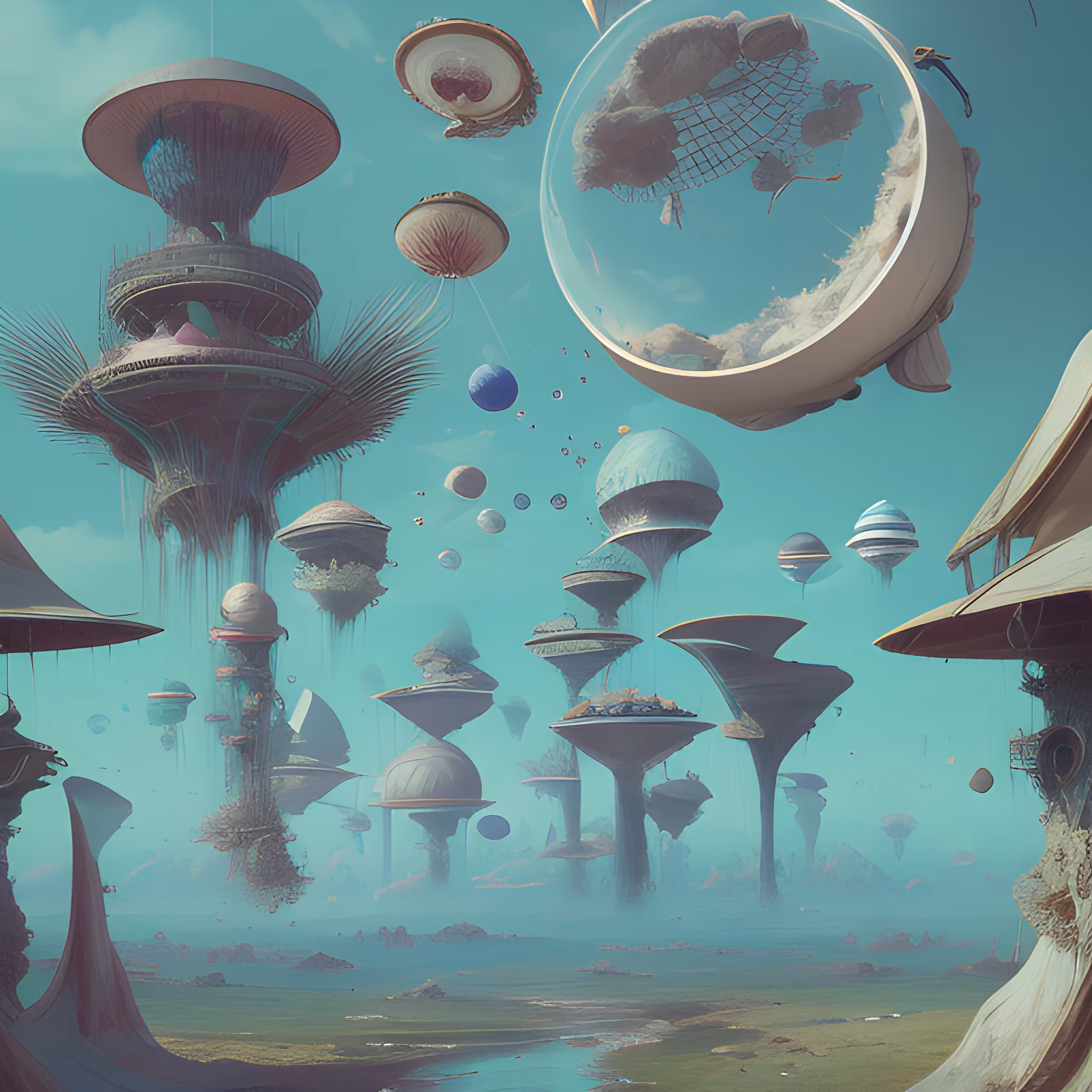 AI Image Collection 2024: Floating Utopia