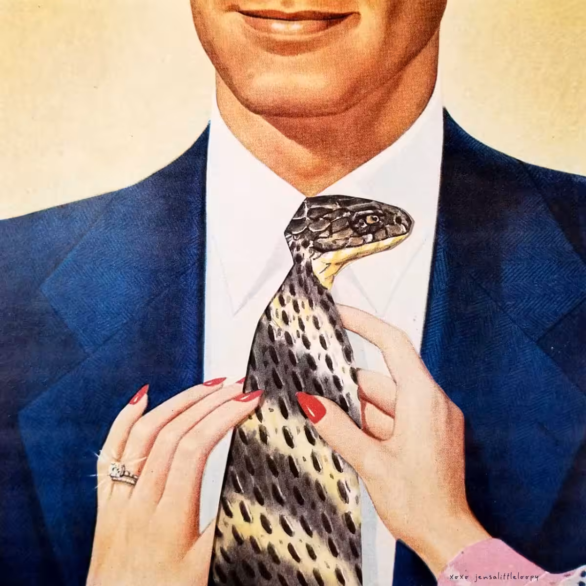 Here honey let me straighten your tie