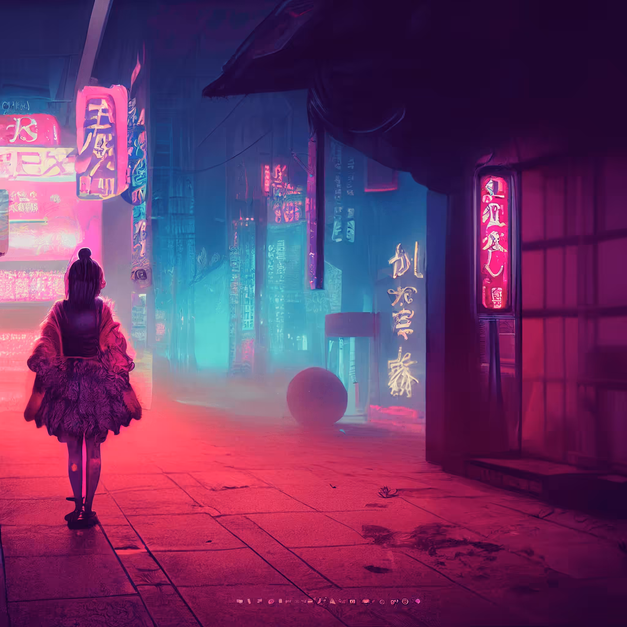 cyberpunk village