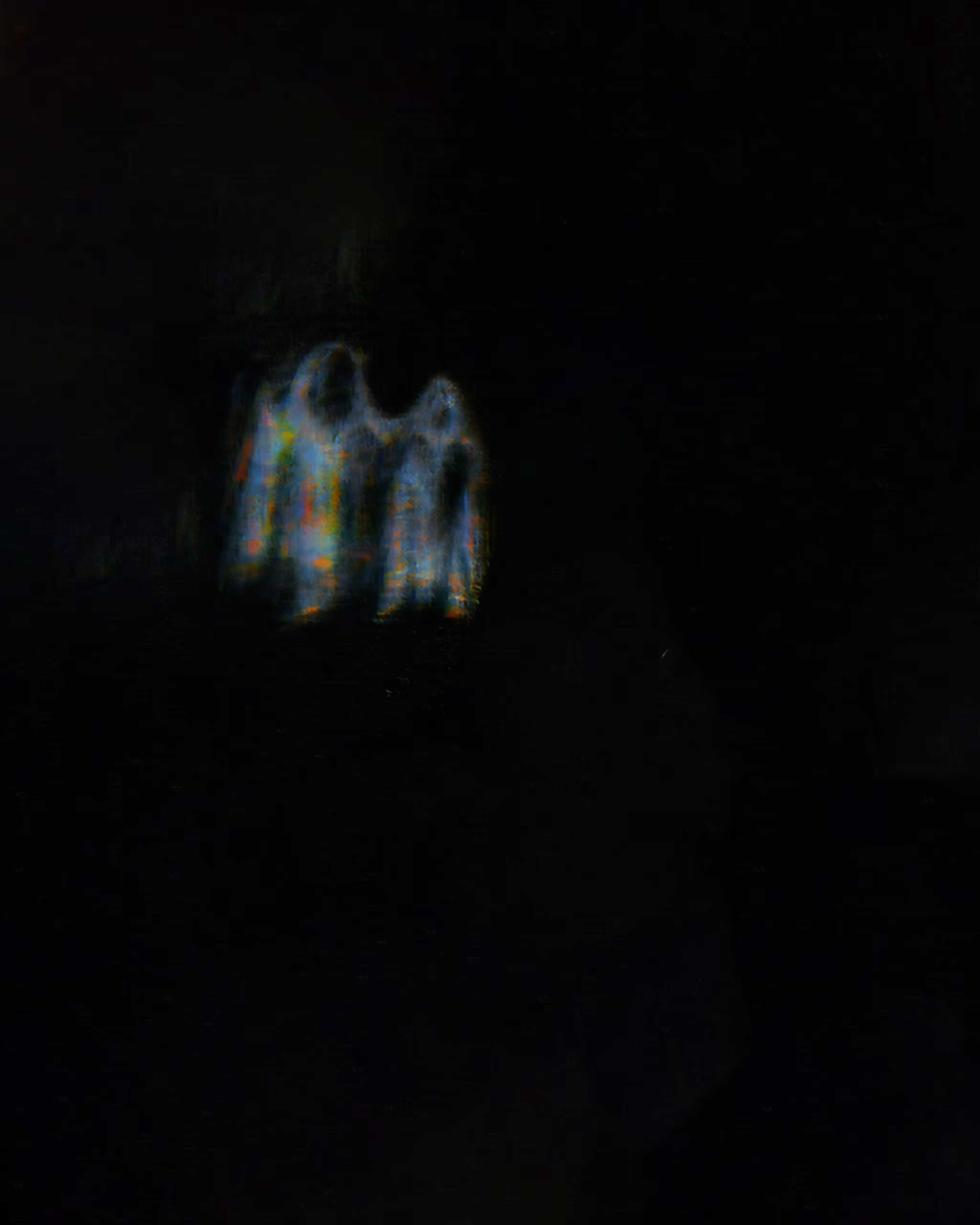a seraphim guiding a soul in the heart of the night (study)