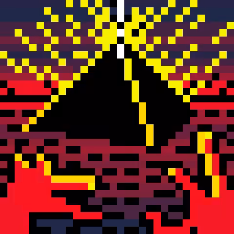 Untitled, Red Dogs With Pyramid c.1981