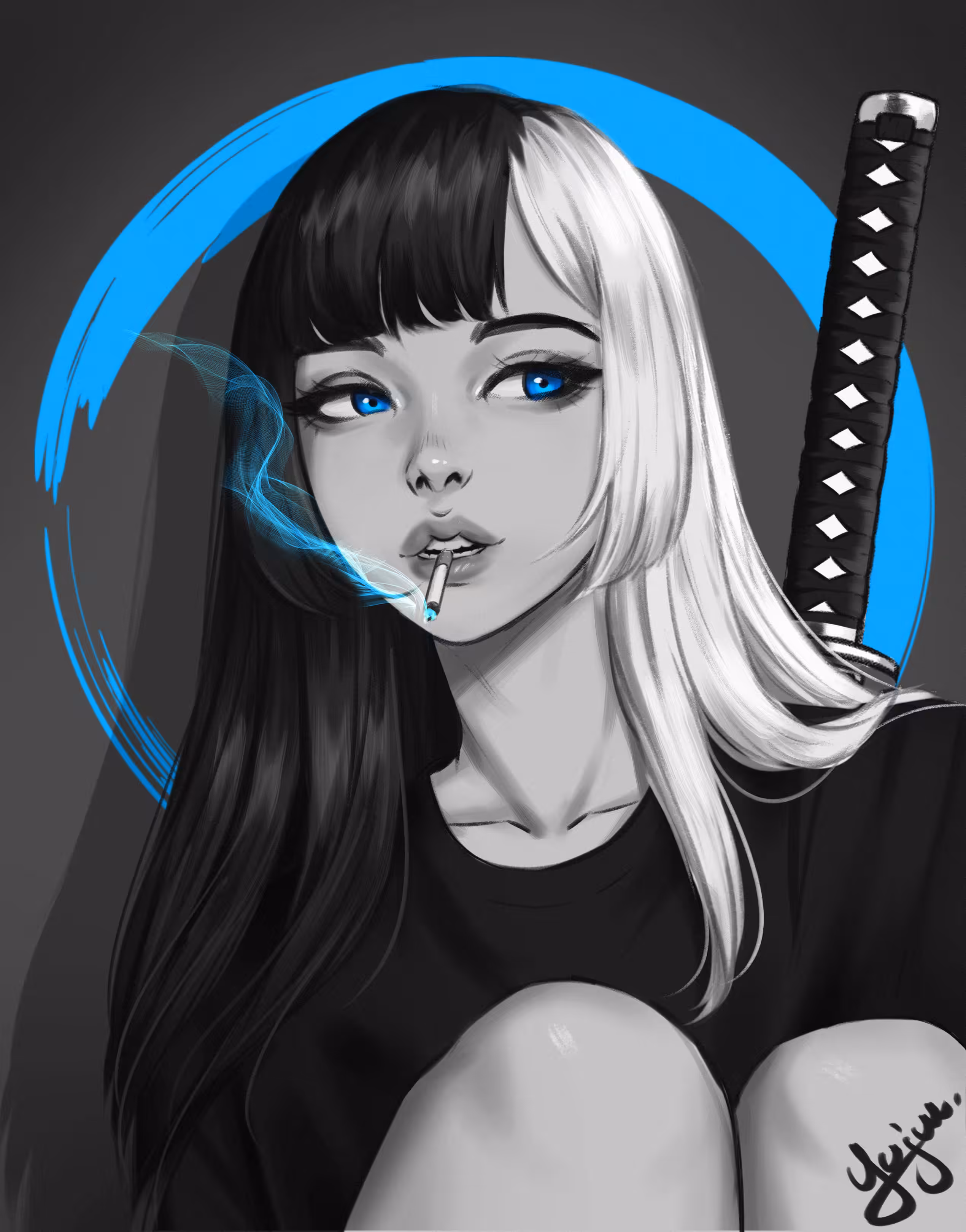 Blue smoke