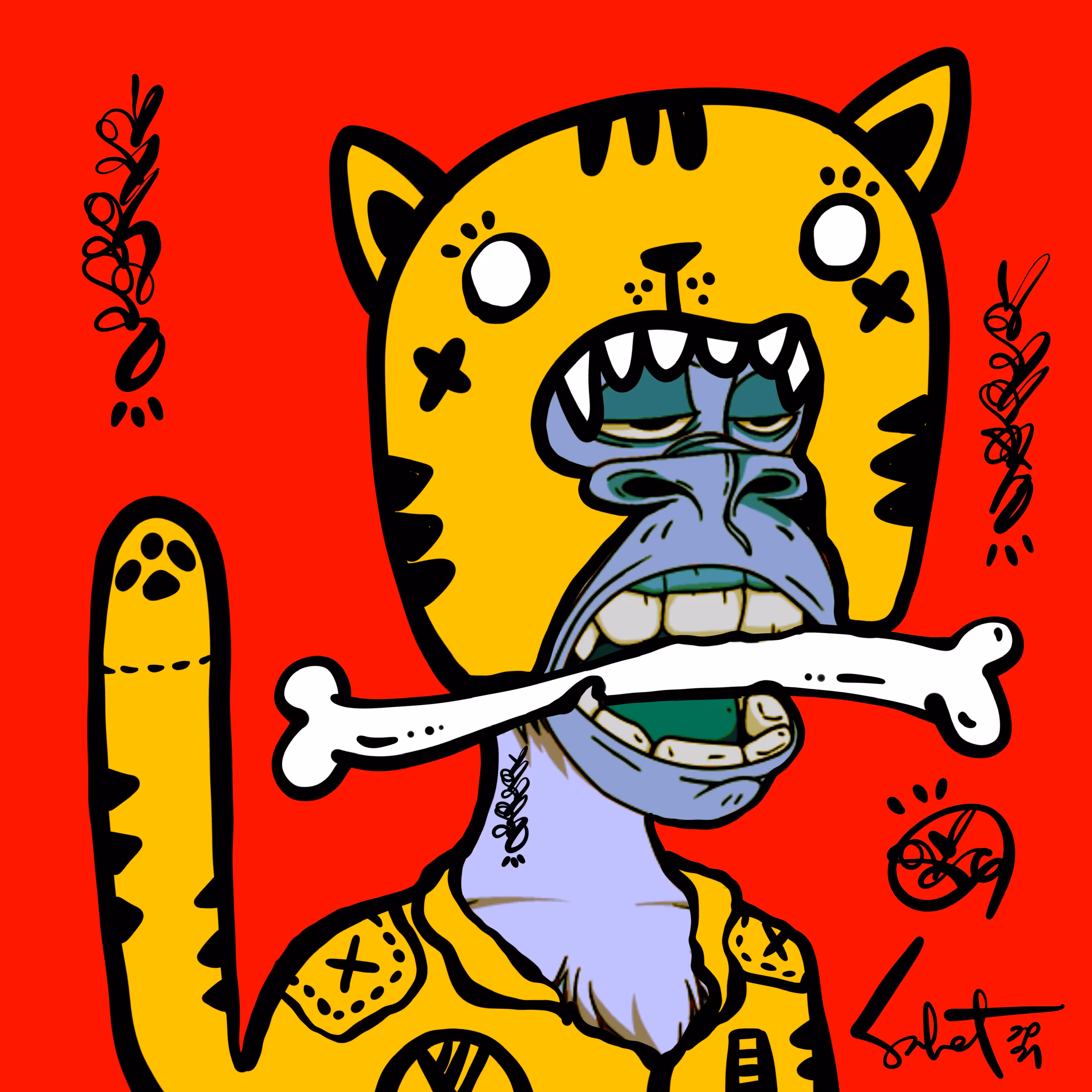 Ugly Kitties by Sabet #159 (Ugly Kitties x Bored Apes Yacht Club(