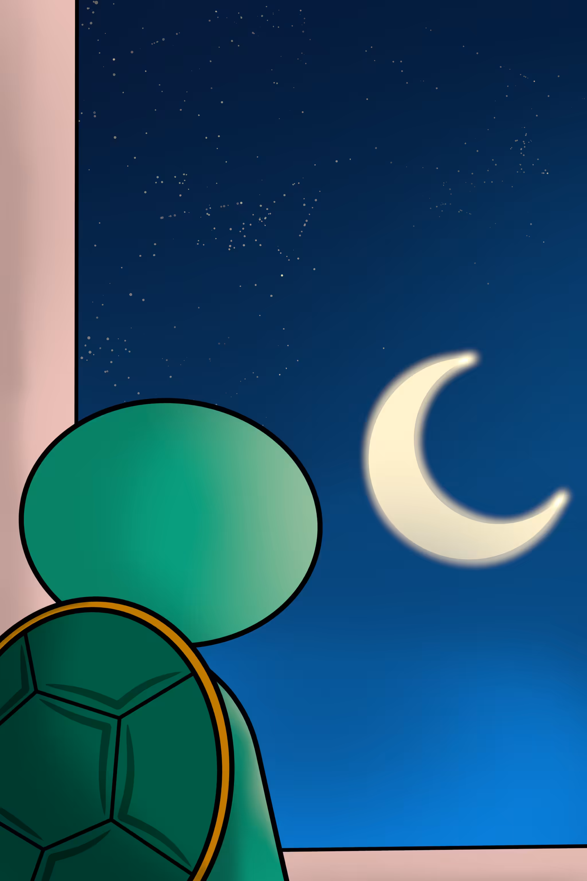 "Kafu's Journey: Exploring the World of Cryptocurrency through the Moonlit Window"