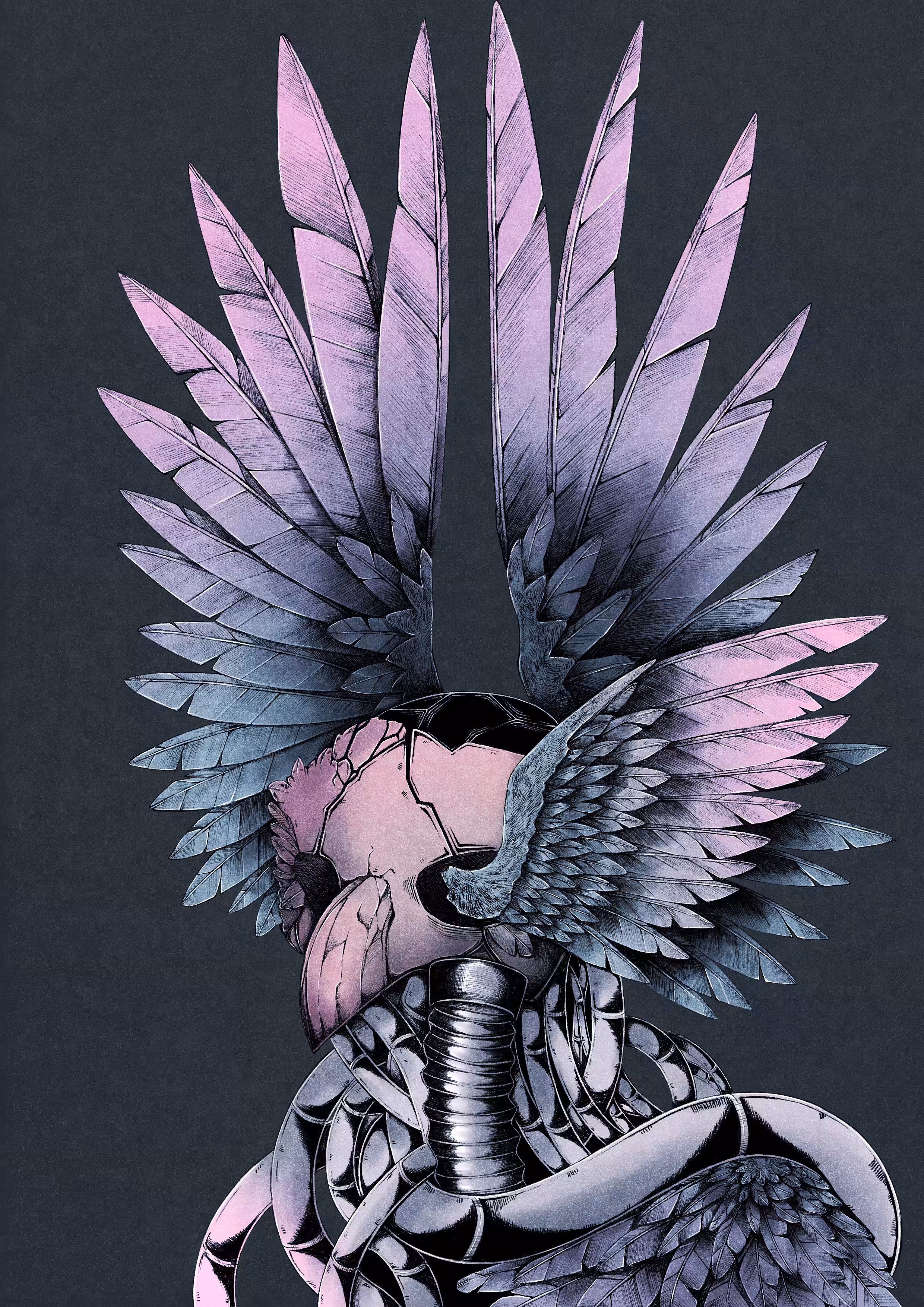 WAKA's Illustration: Owl　Bone