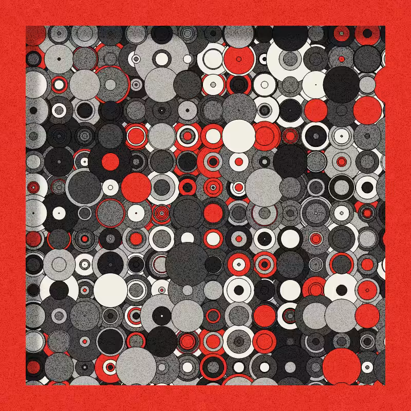 Red, Grey and Circles #15
