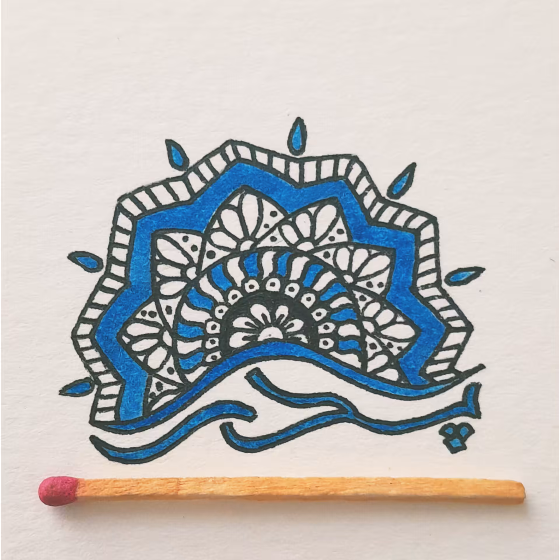  Matchstick: Calligraphy & mandala 5