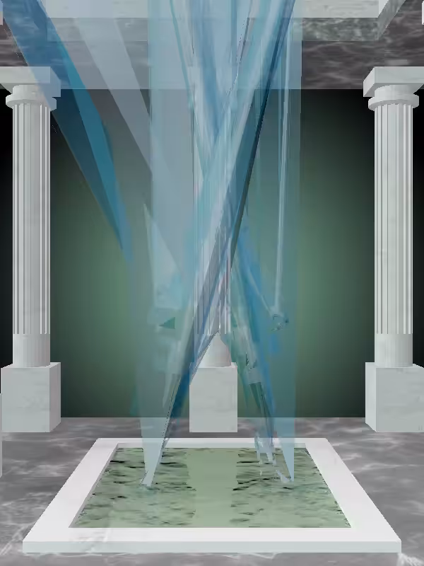 HeavenComputer: The Fading Shooter Aqua Green Woman #6308